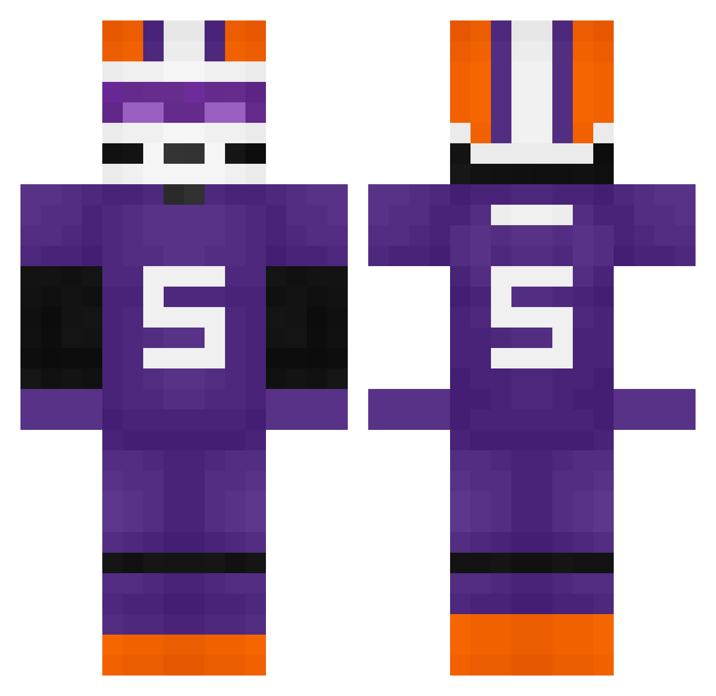 LowLif3 Minecraft skin, front and back view