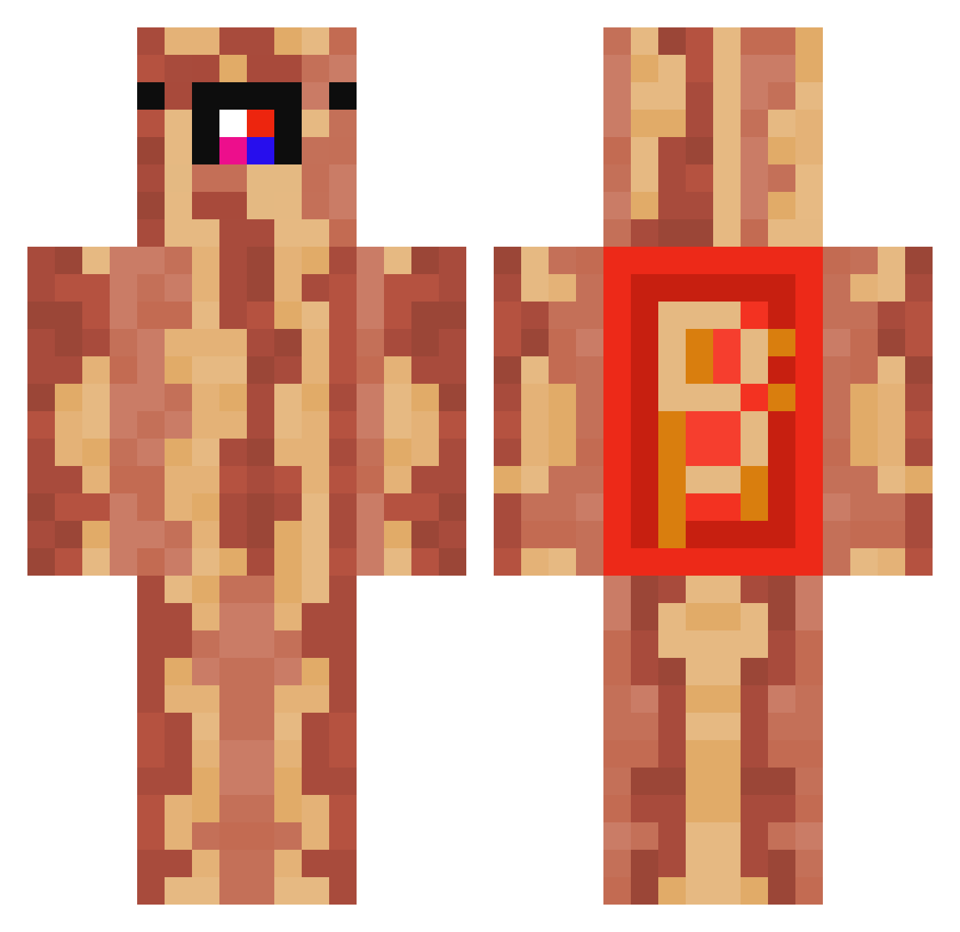 onepower666 Minecraft skin, front and back view