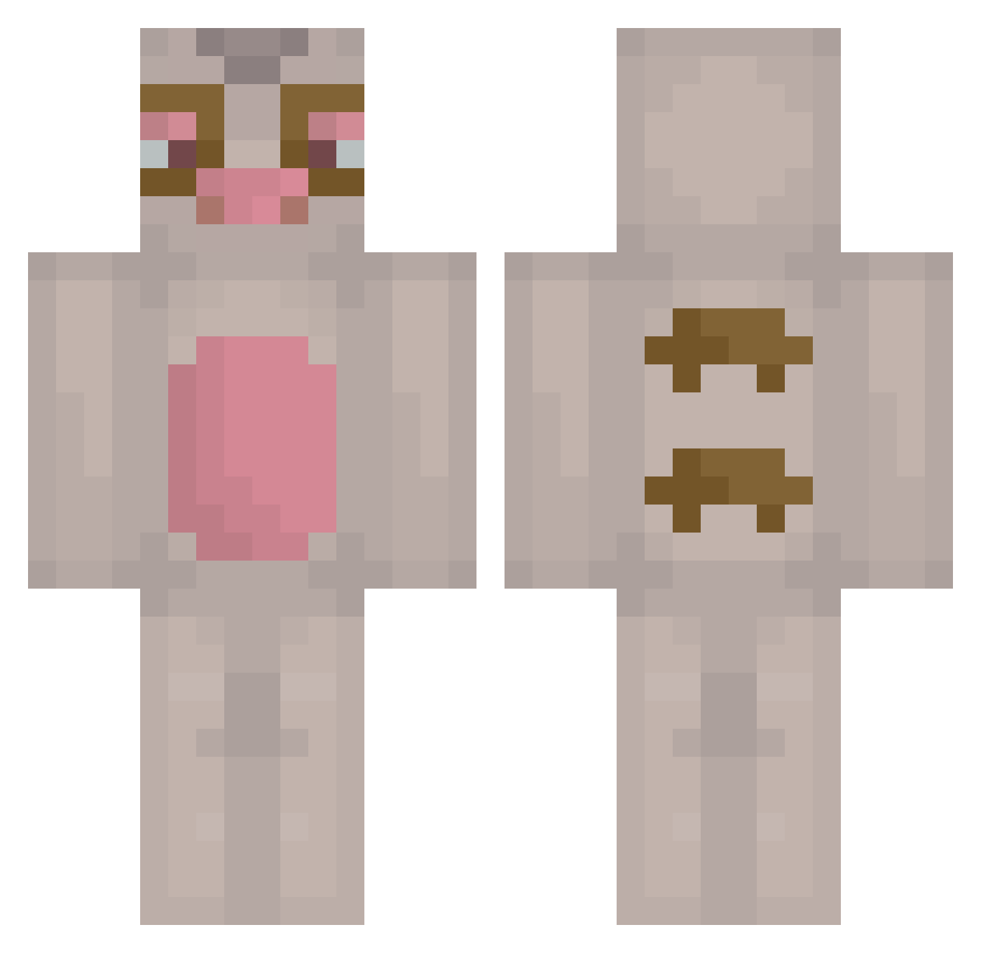 Rinyes Minecraft skin, front and back view