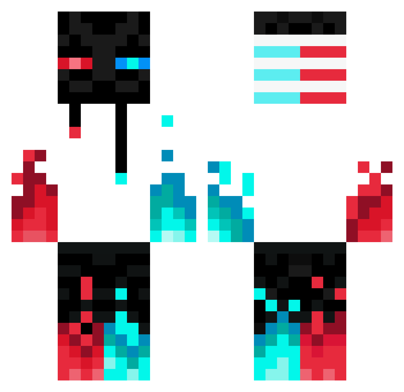 YmaOHyd Minecraft skin, front and back view
