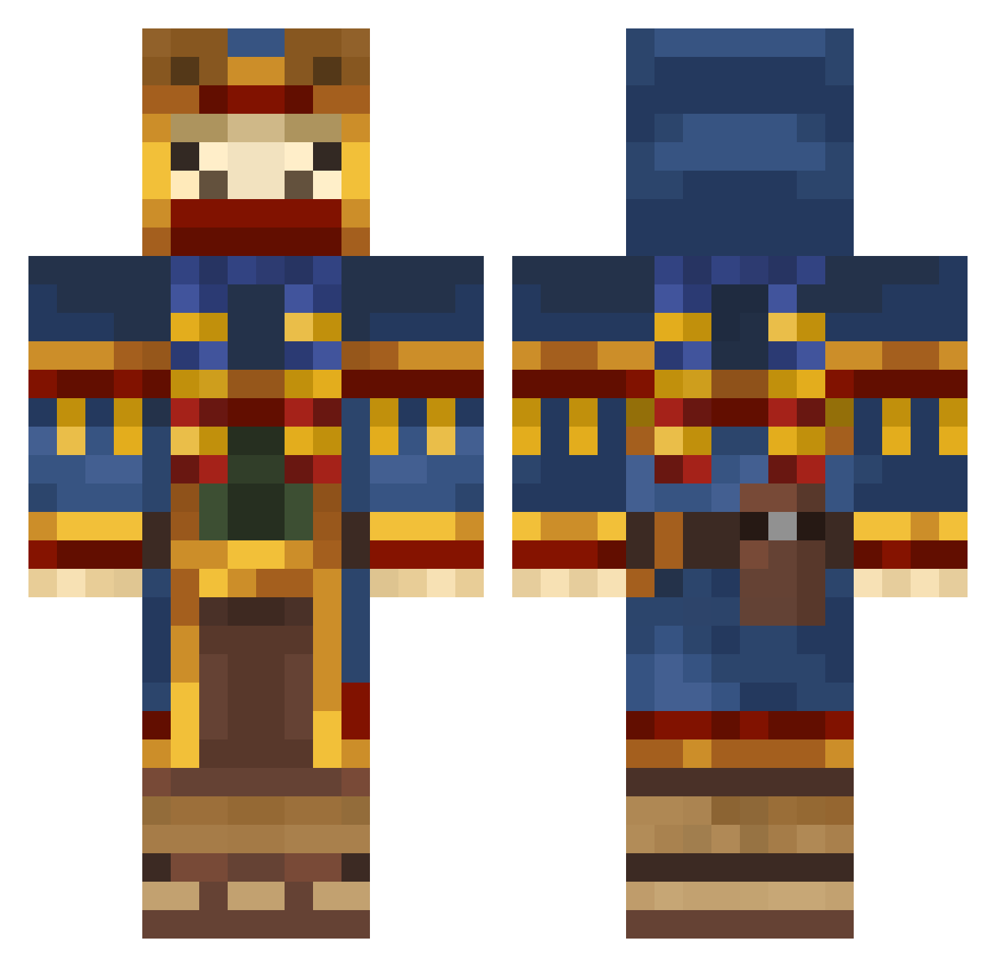 LlamaOG Minecraft skin, front and back view