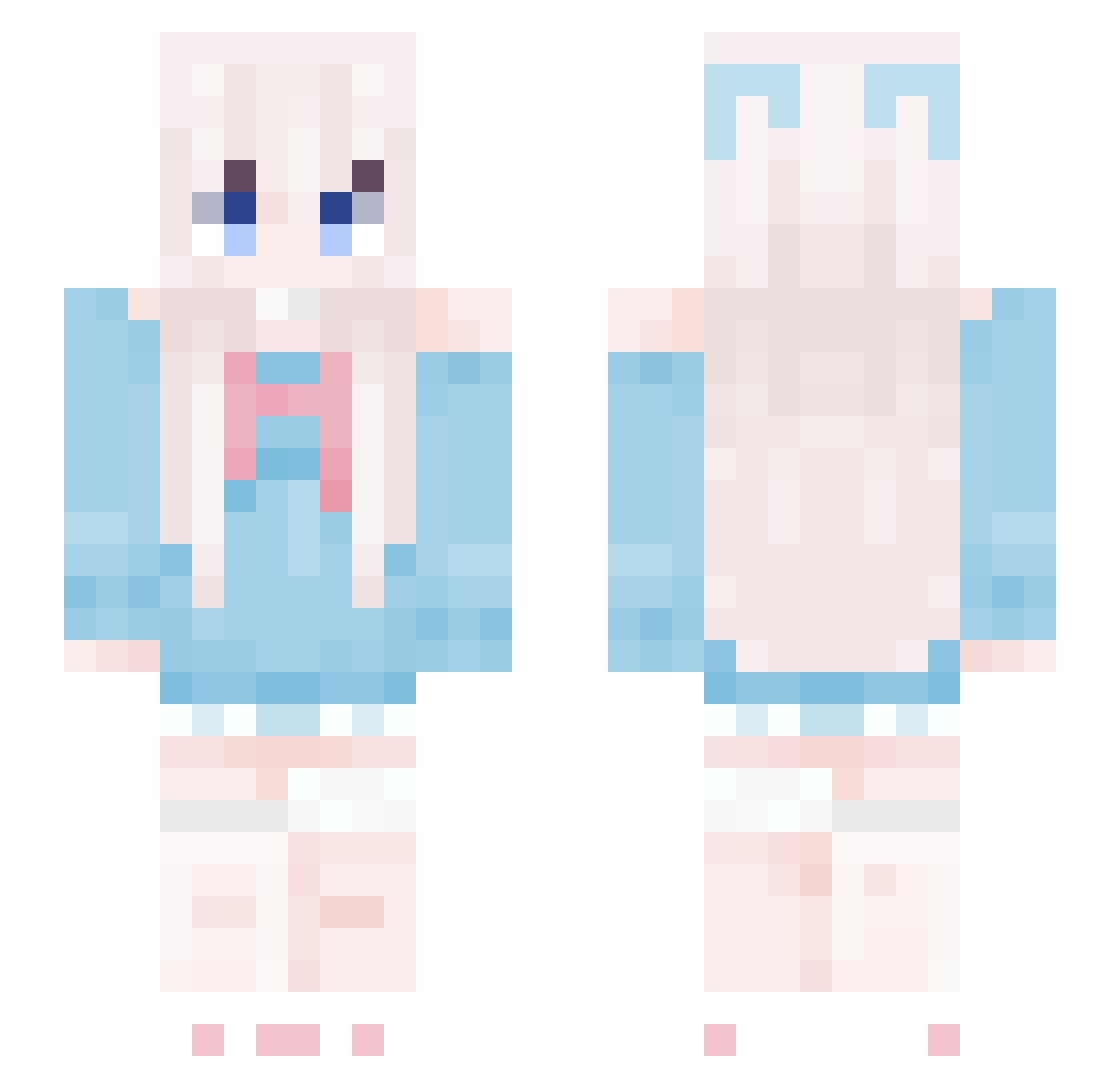 PinkPrincess333 Minecraft skin, front and back view