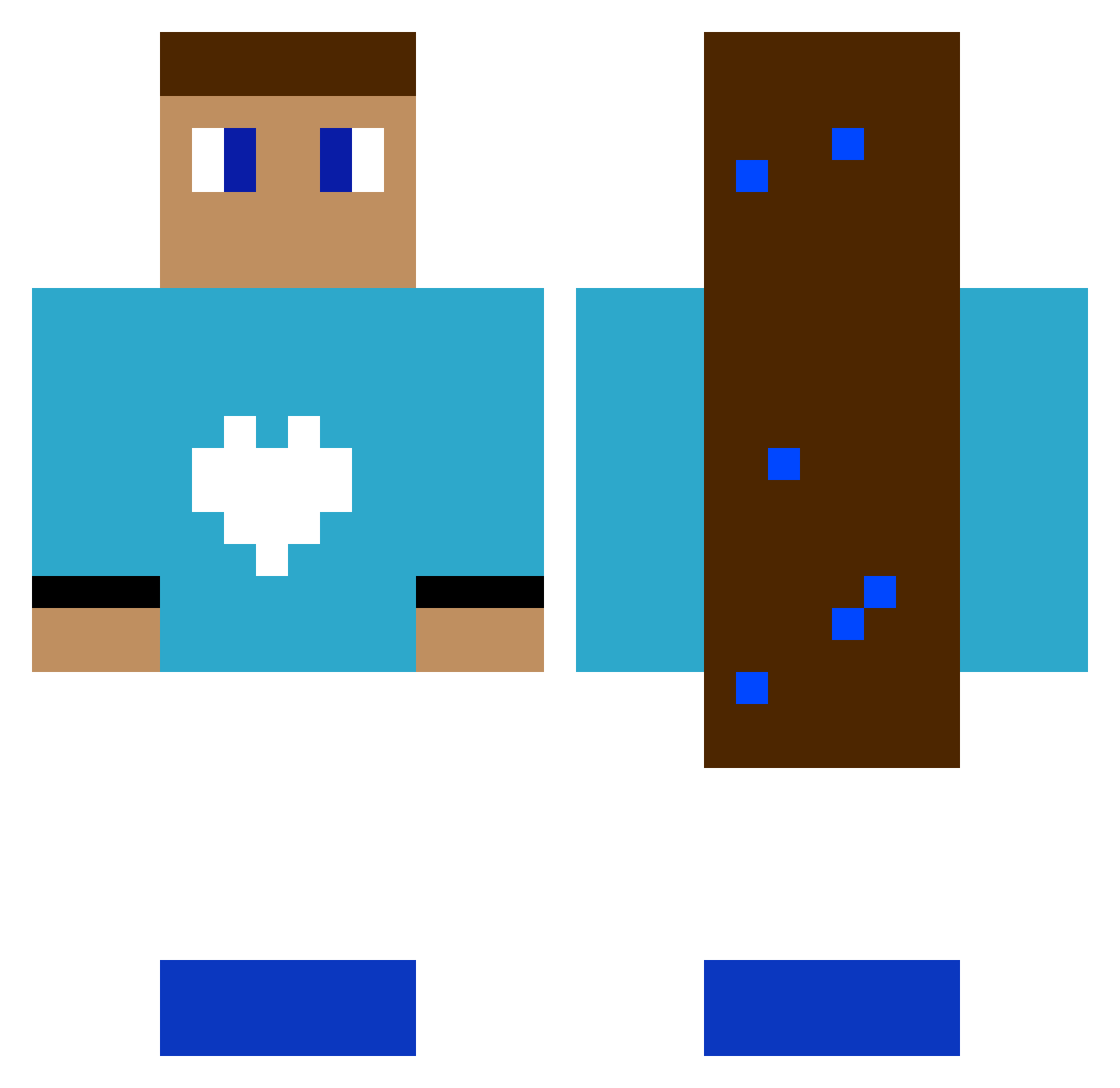 Elize20 Minecraft skin, front and back view