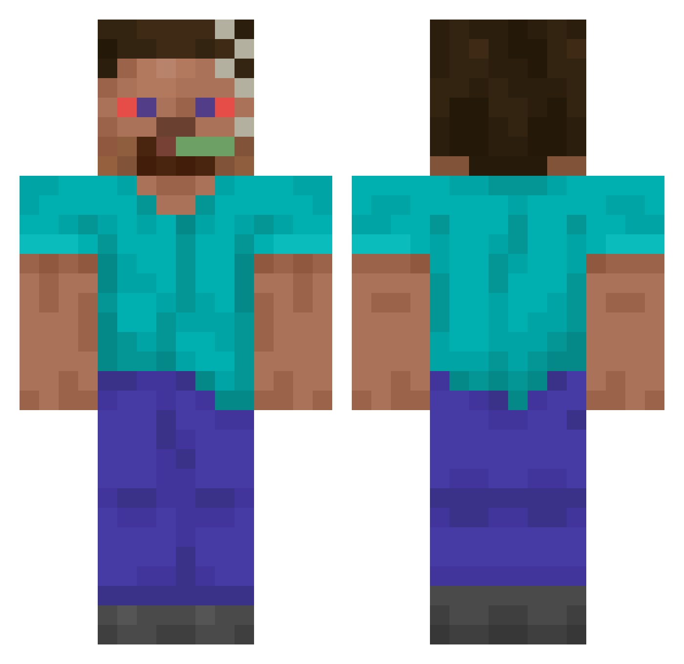 stefann777 Minecraft skin, front and back view