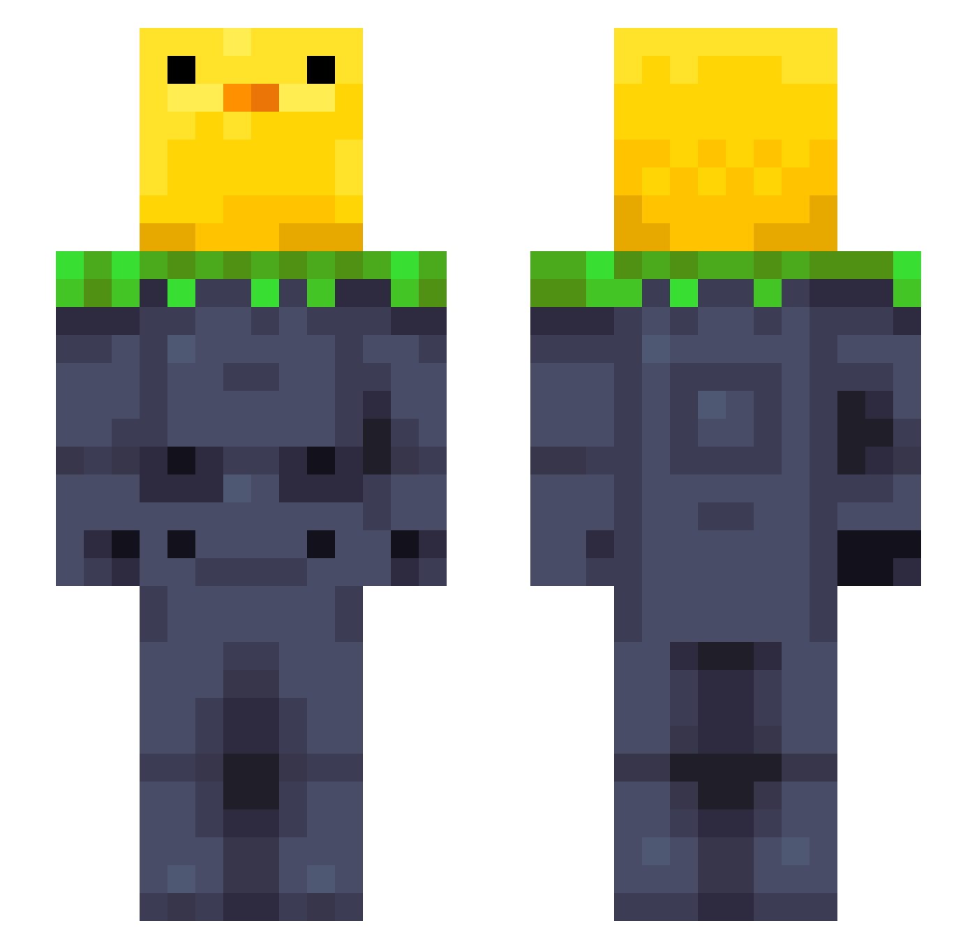 Aljandro Minecraft skin, front and back view