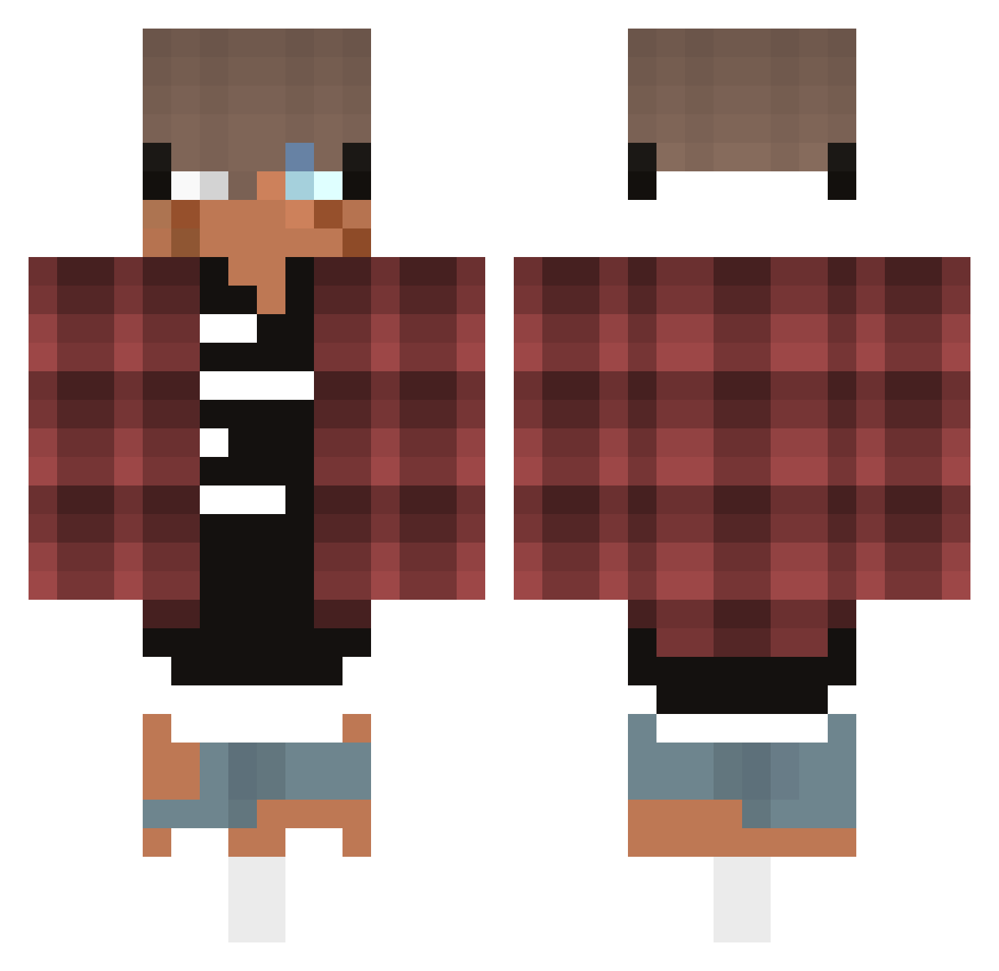 xDiedd Minecraft skin, front and back view