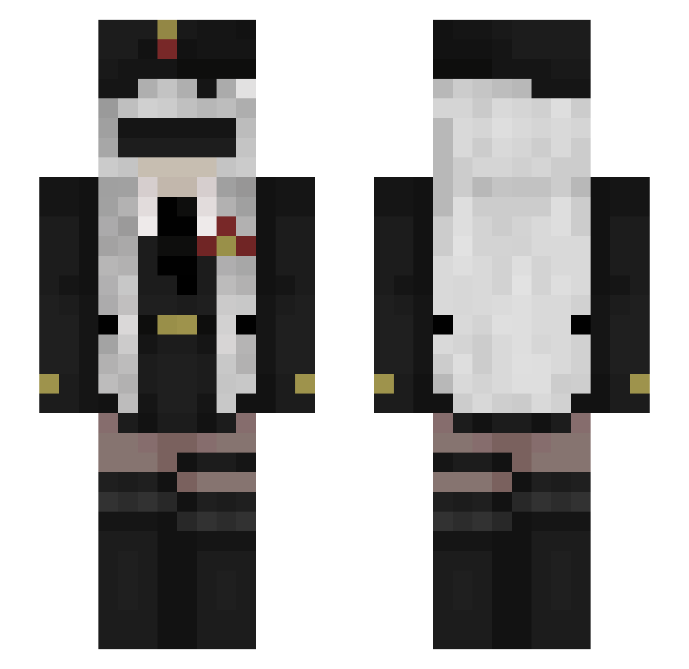 silverrmoon Minecraft skin, front and back view