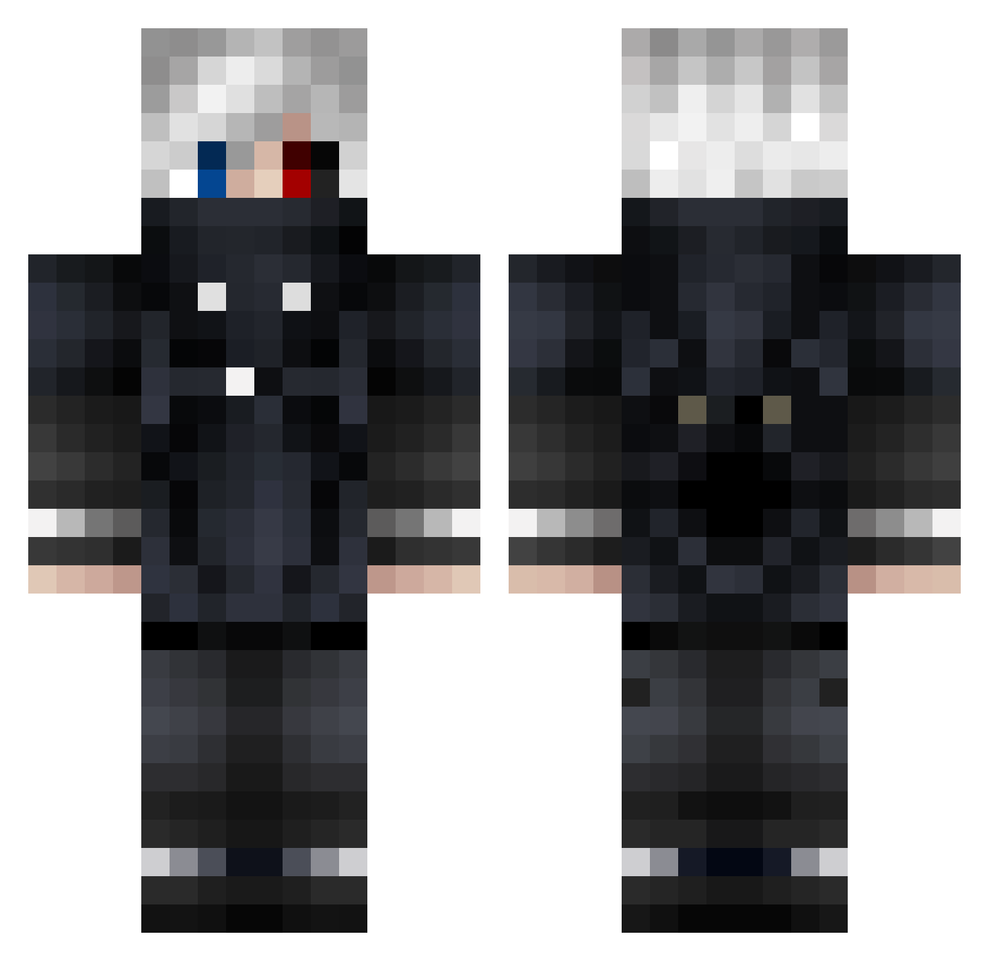 Tray Minecraft skin, front and back view