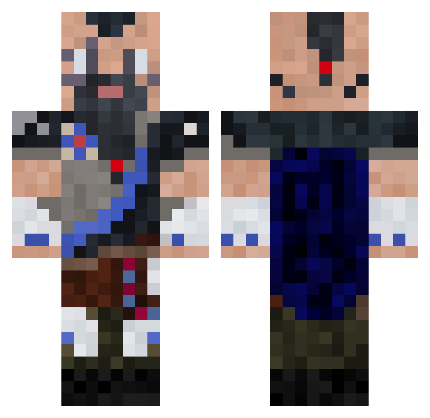AppleDavidJeans Minecraft skin, front and back view