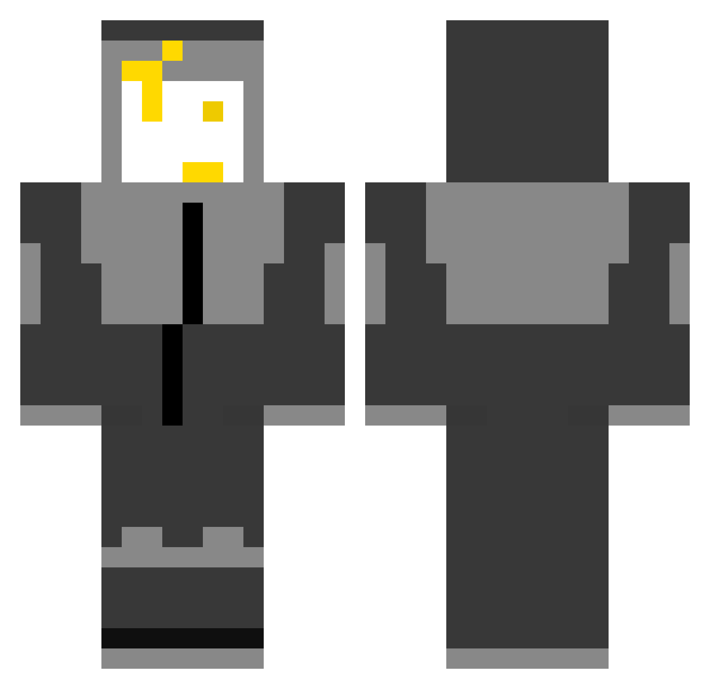 Puso005 Minecraft skin, front and back view