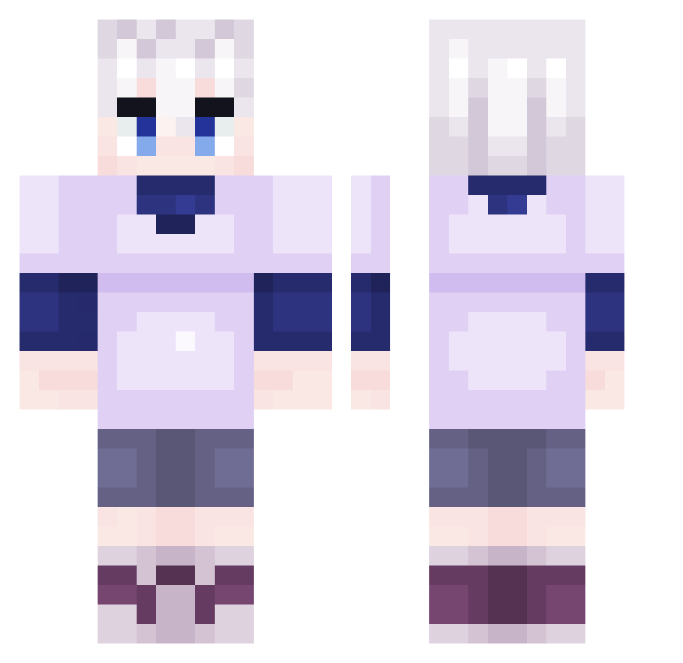 Ender529 Minecraft skin, front and back view