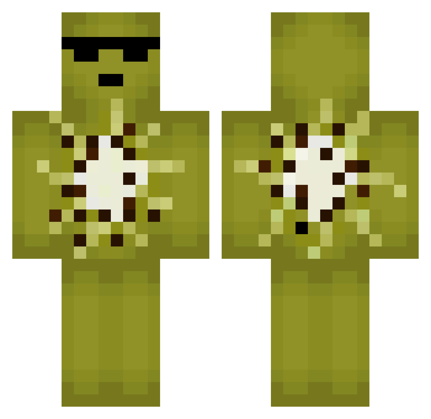 Vicious_kiwi Minecraft skin, front and back view