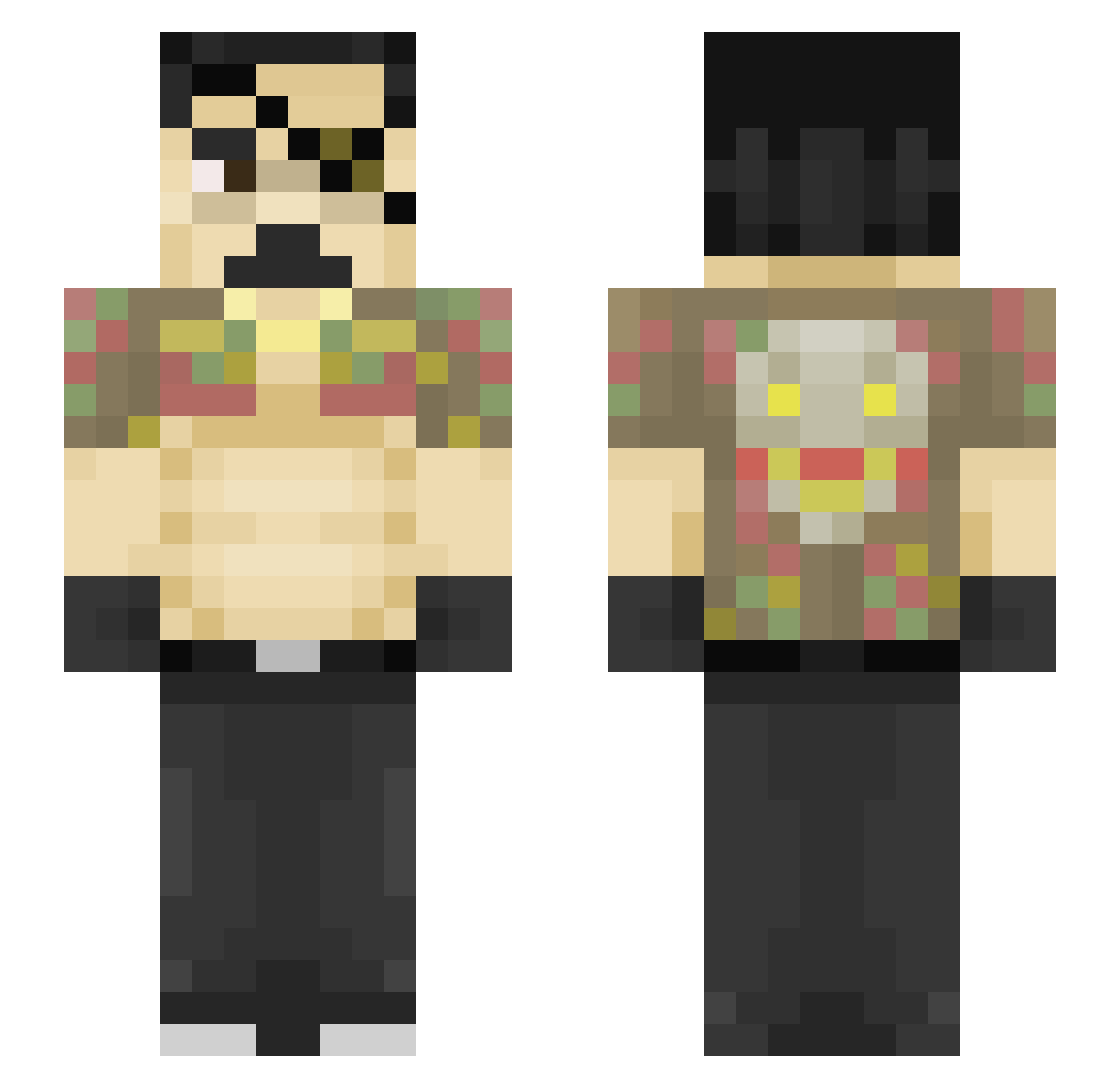 Mentaalisavuke Minecraft skin, front and back view