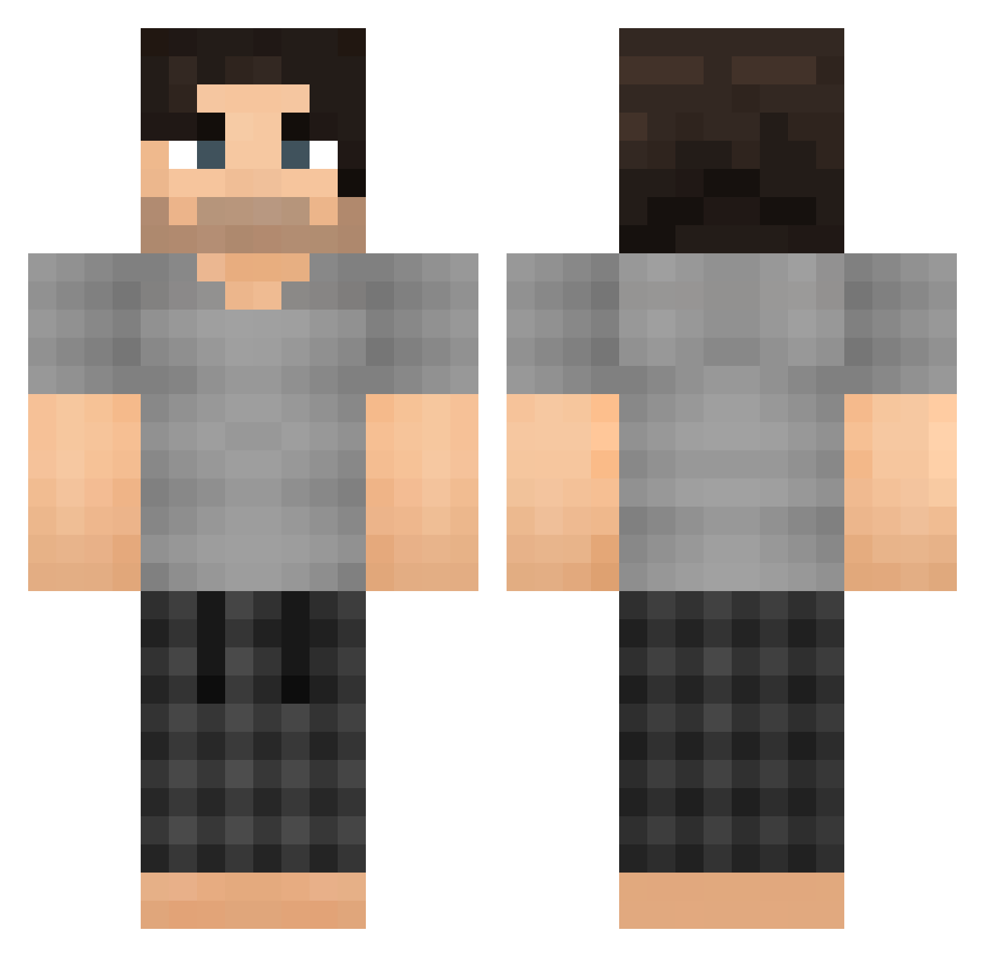 Yoghurter Minecraft skin, front and back view