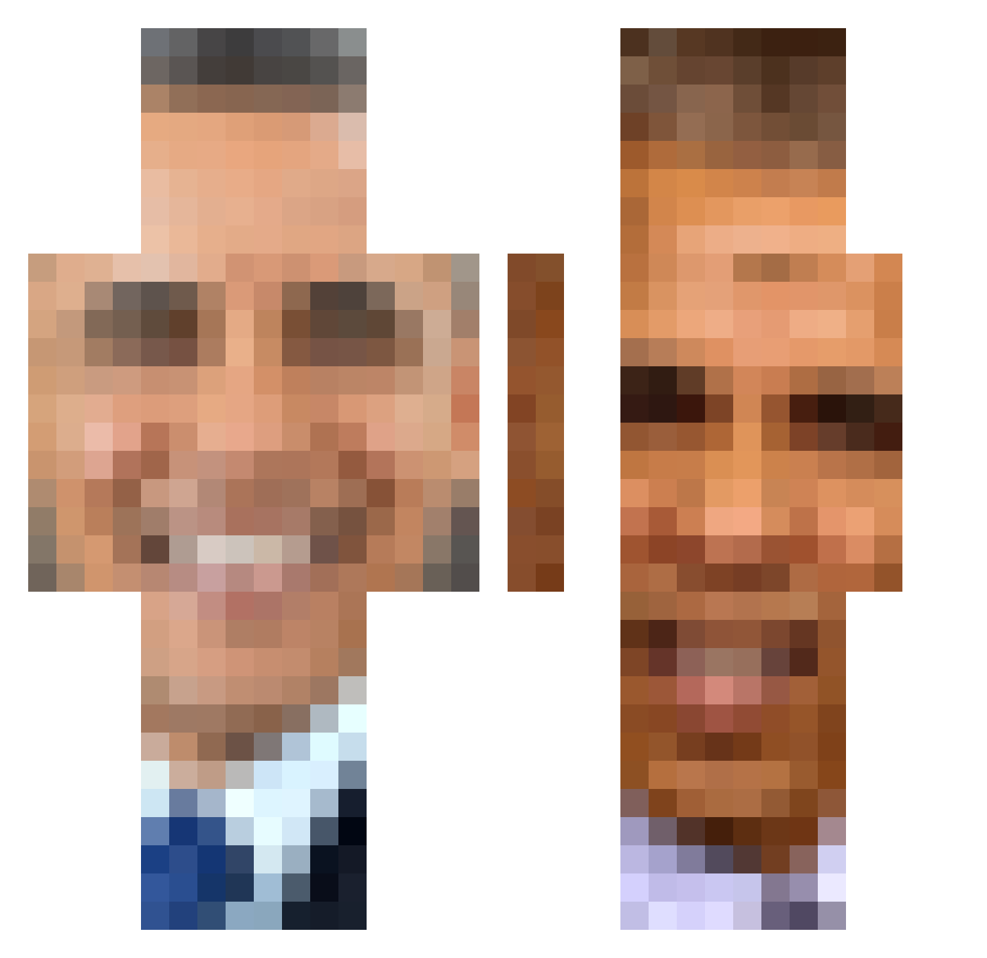 Casta_ITA Minecraft skin, front and back view