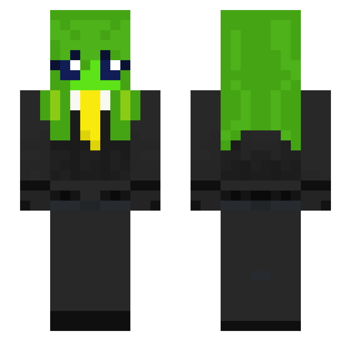 TheRealLoji Minecraft skin, front and back view