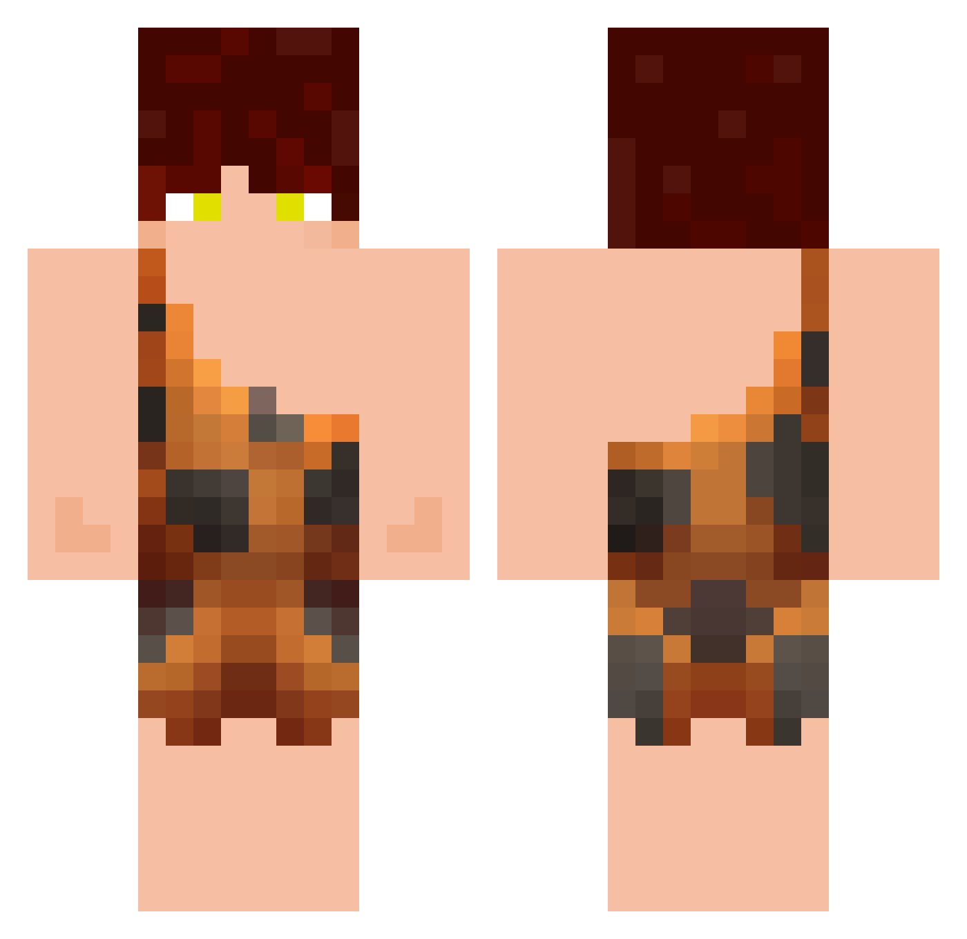 kucingbox Minecraft skin, front and back view