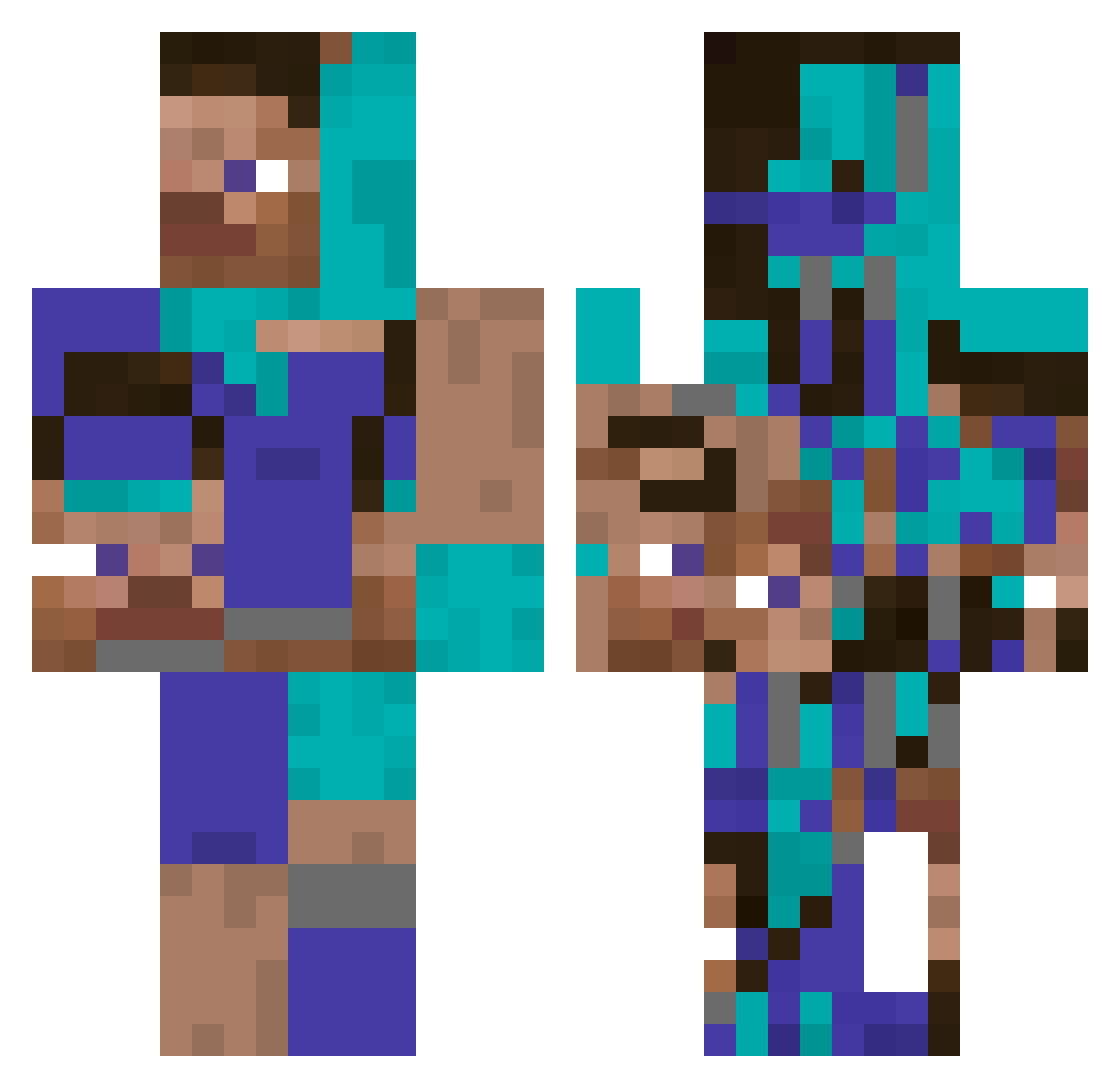 StalwartCape315 Minecraft skin, front and back view