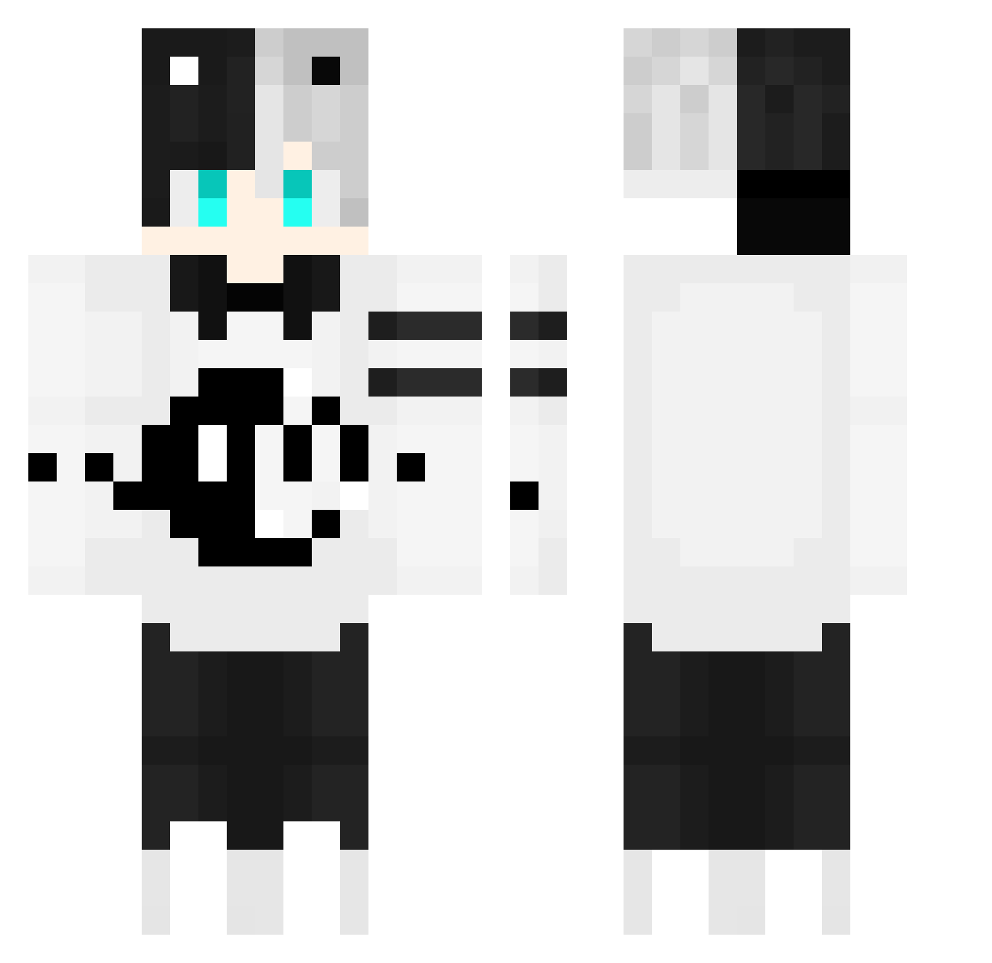 shimya Minecraft skin, front and back view