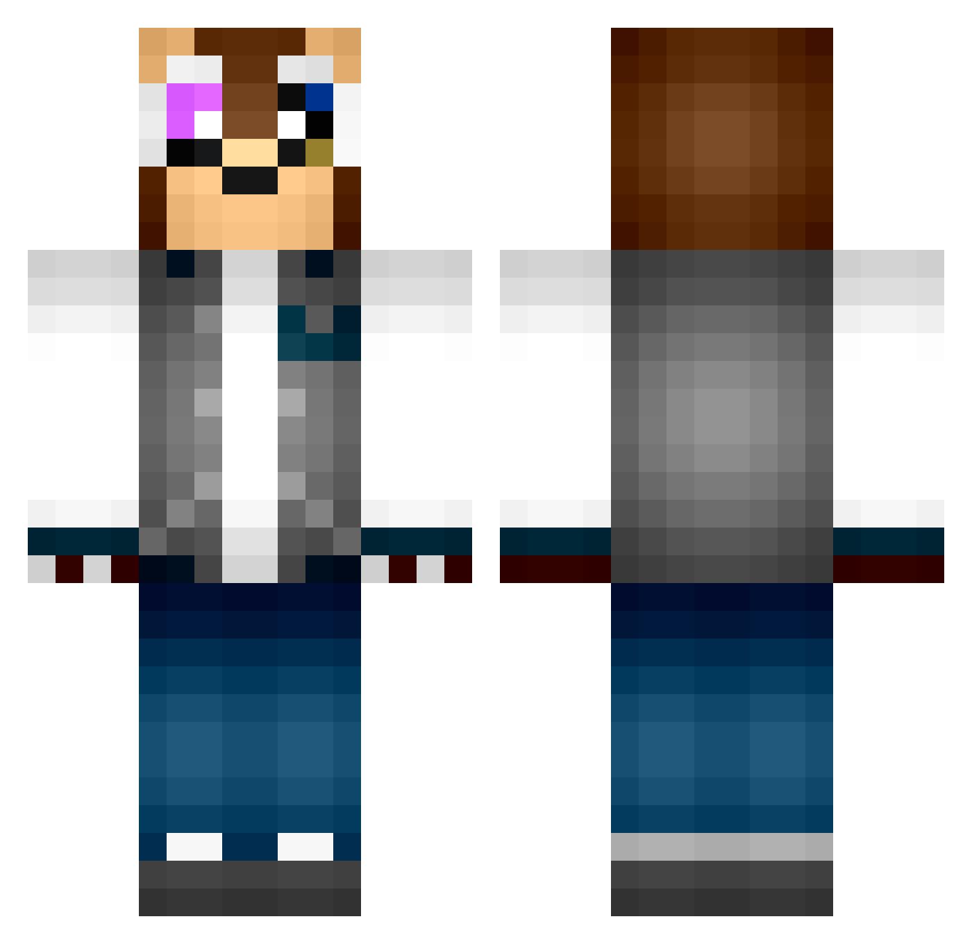 Jeffery21 Minecraft skin, front and back view