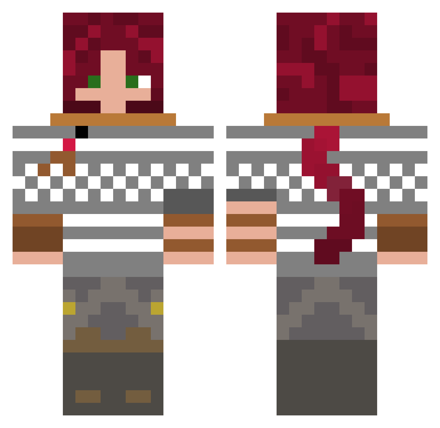 Scads Minecraft skin, front and back view
