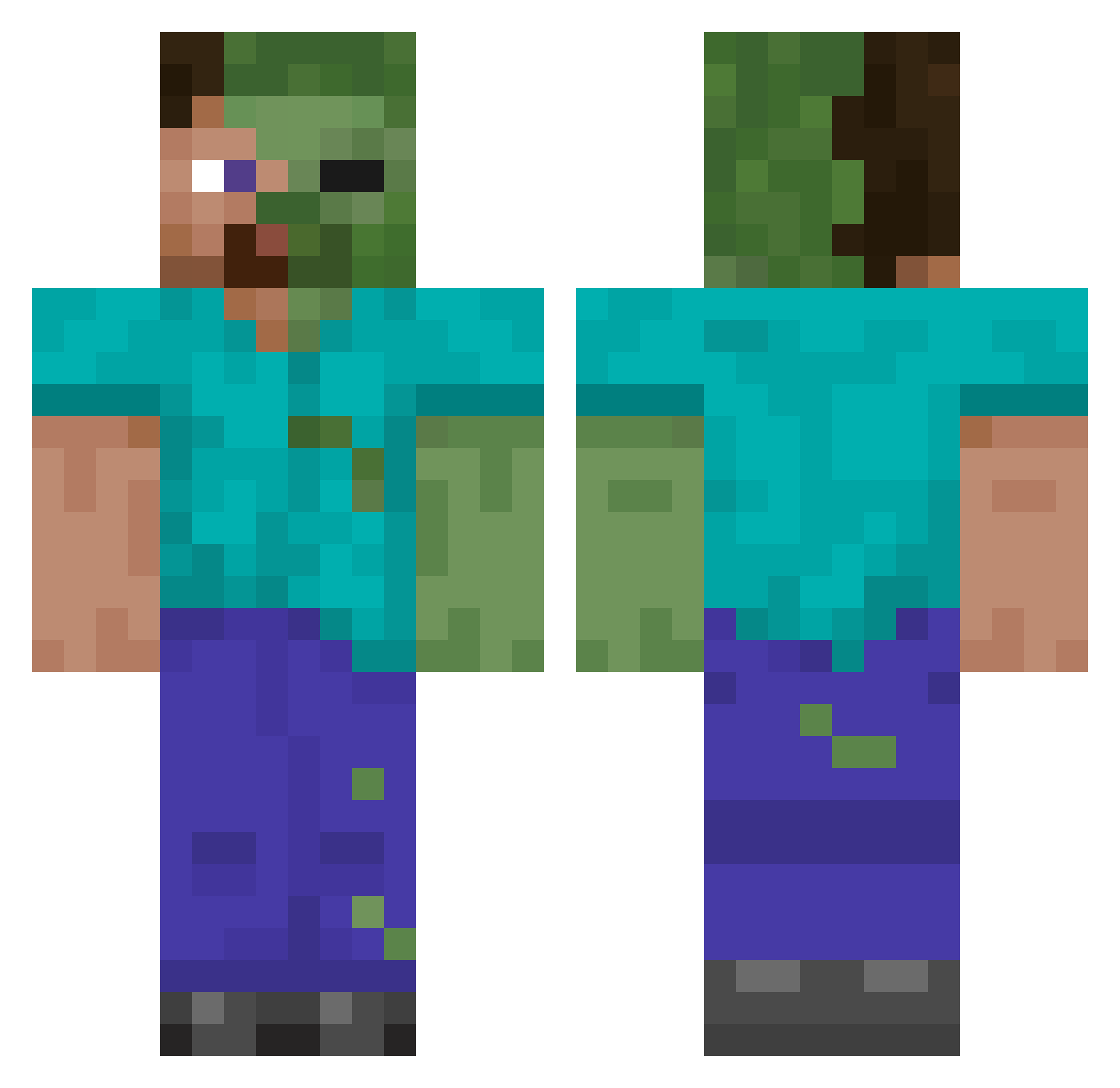 poopy_26 Minecraft skin, front and back view