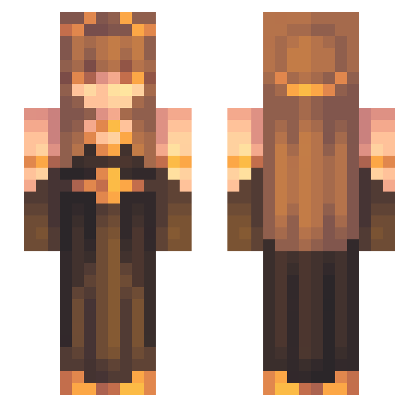 EthereaLucy Minecraft skin, front and back view