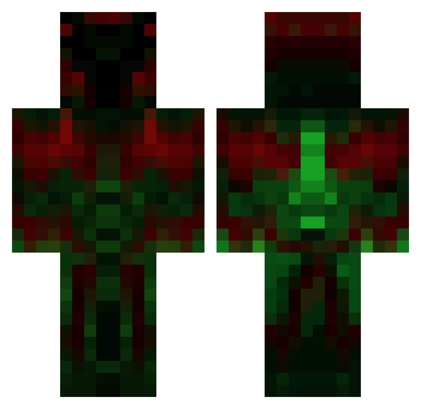 Zyno0x Minecraft skin, front and back view