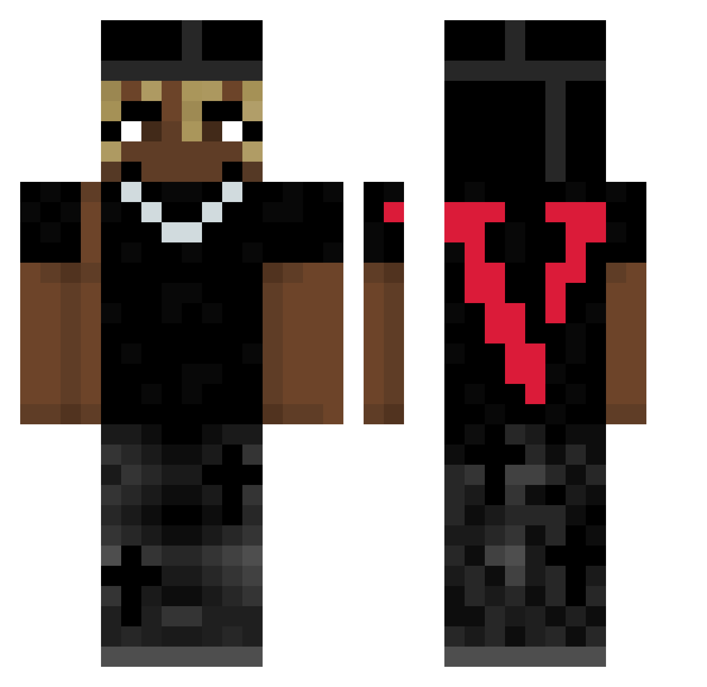 Vloneddrew Minecraft skin, front and back view