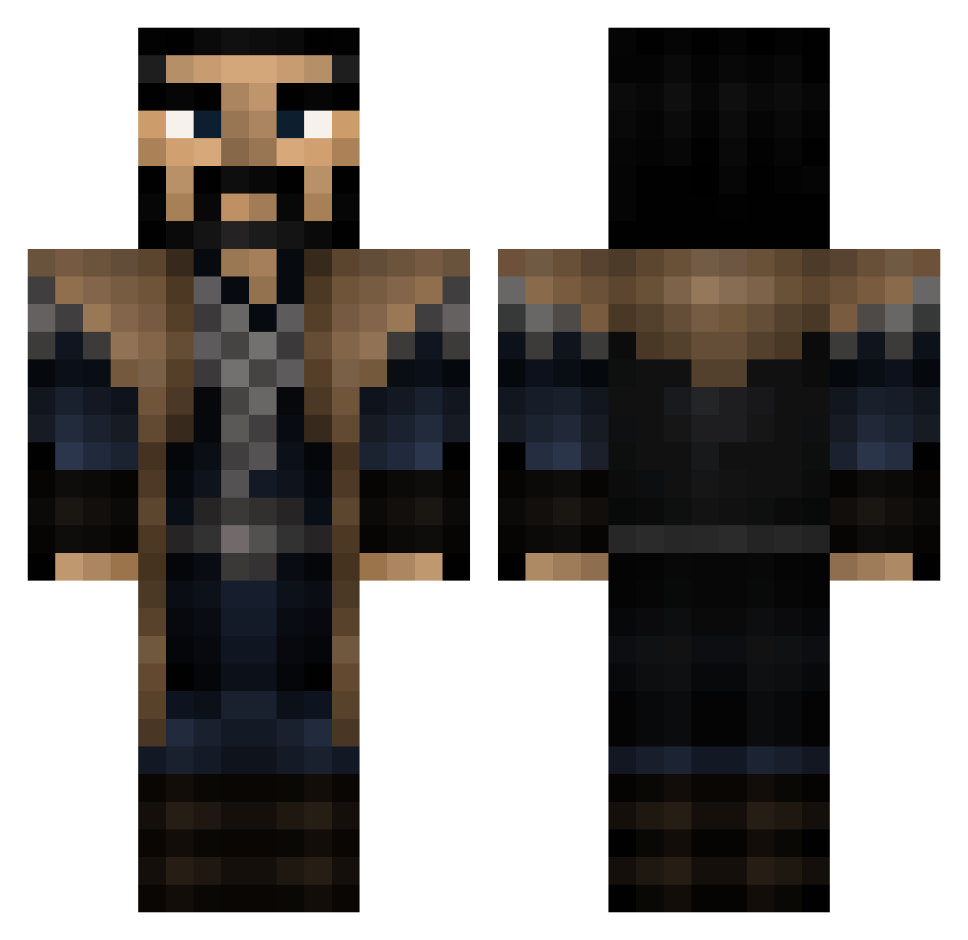 SihuS Minecraft skin, front and back view