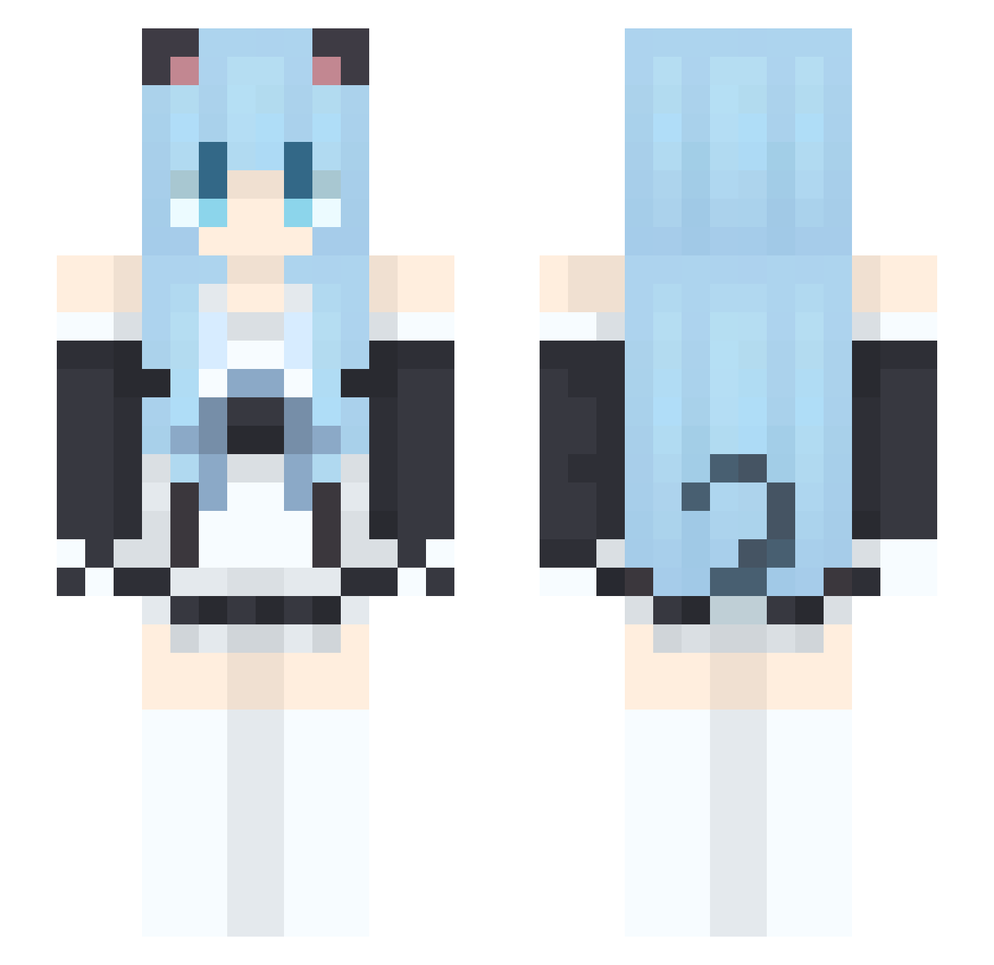 shujixx Minecraft skin, front and back view