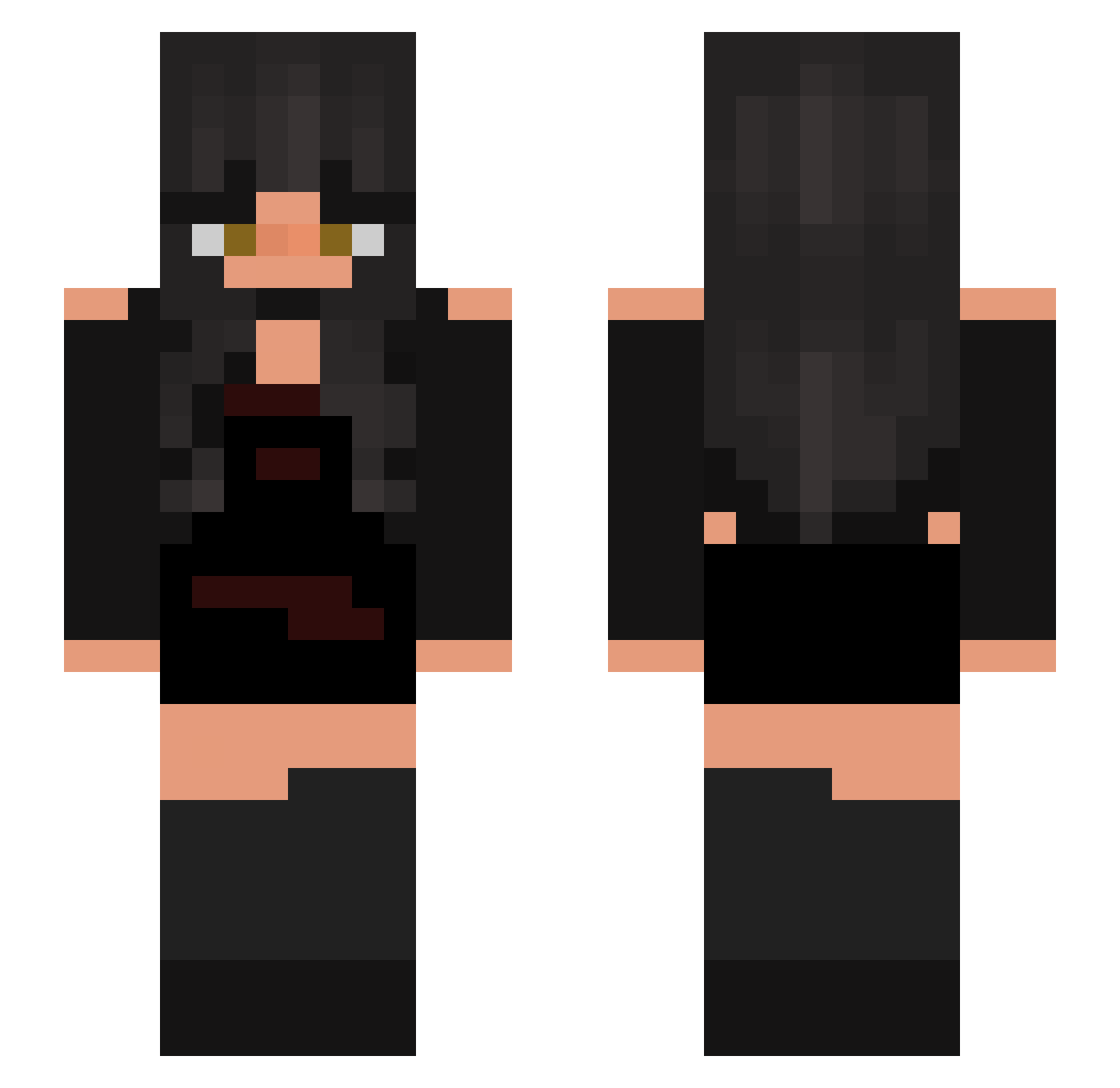 sneeksuga Minecraft skin, front and back view