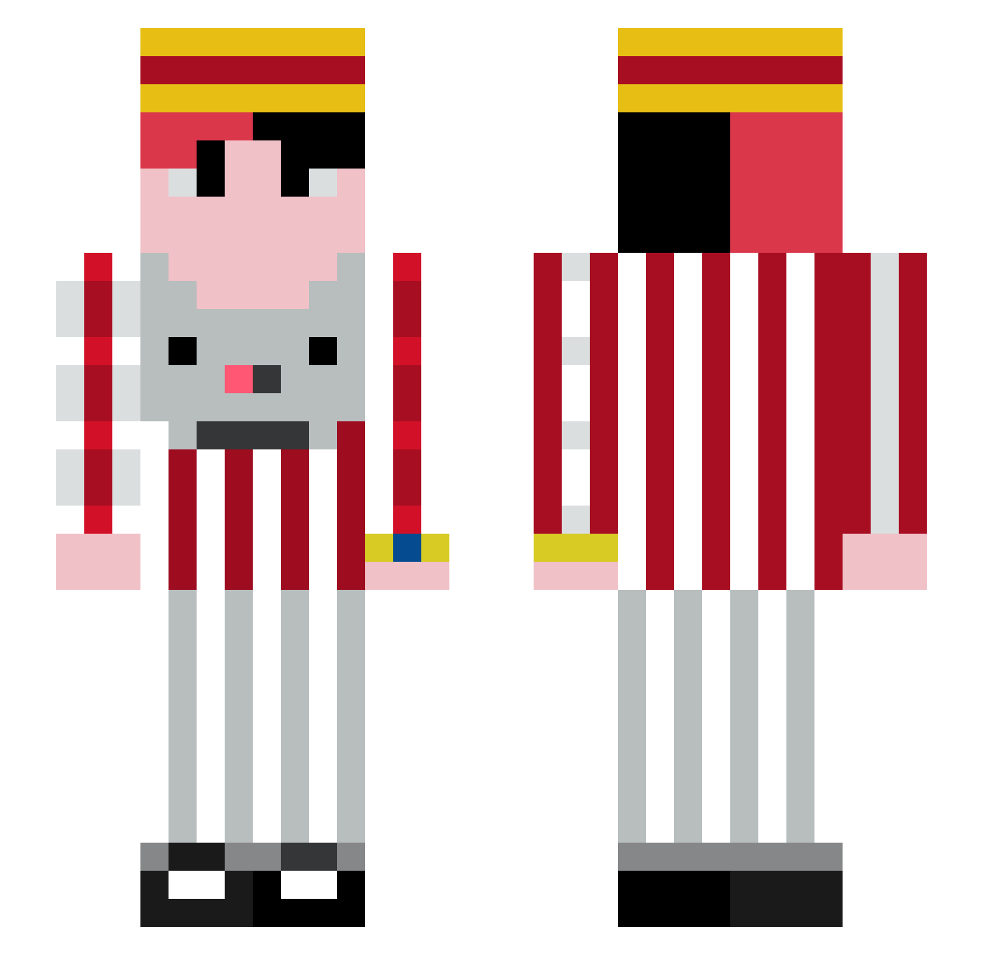 ArizonaSS Minecraft skin, front and back view