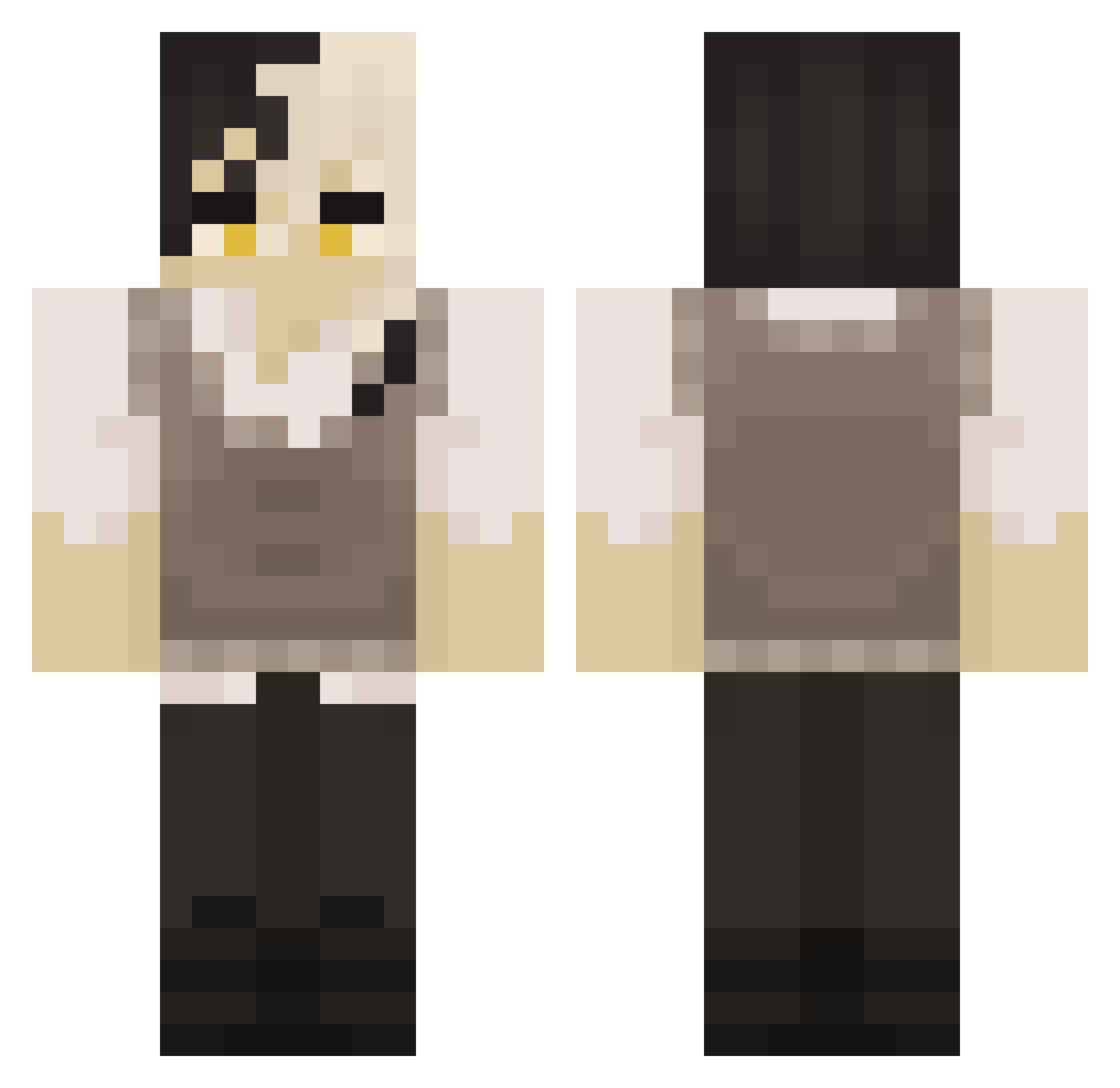 CaioRyen Minecraft skin, front and back view
