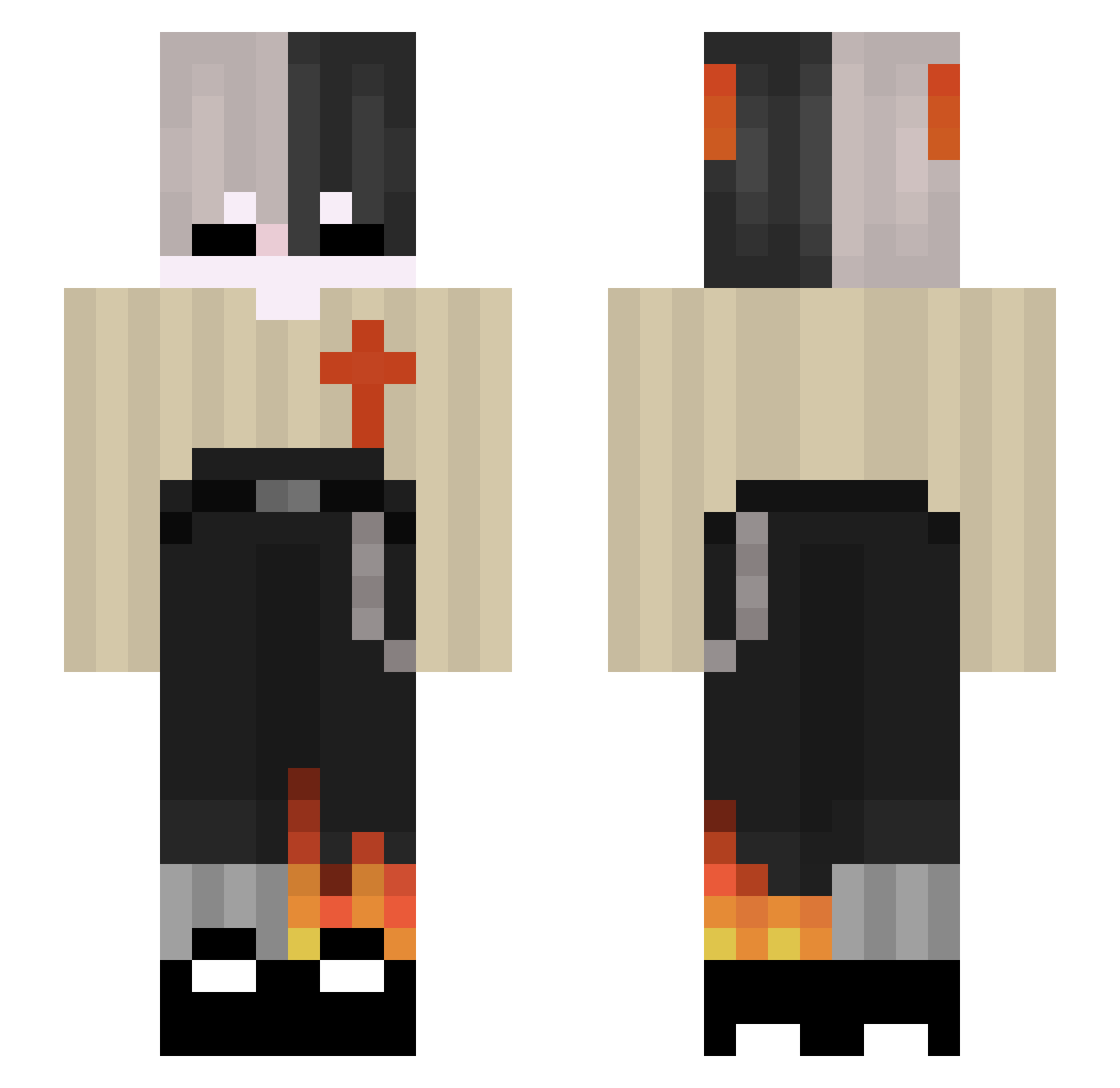 klayssx Minecraft skin, front and back view