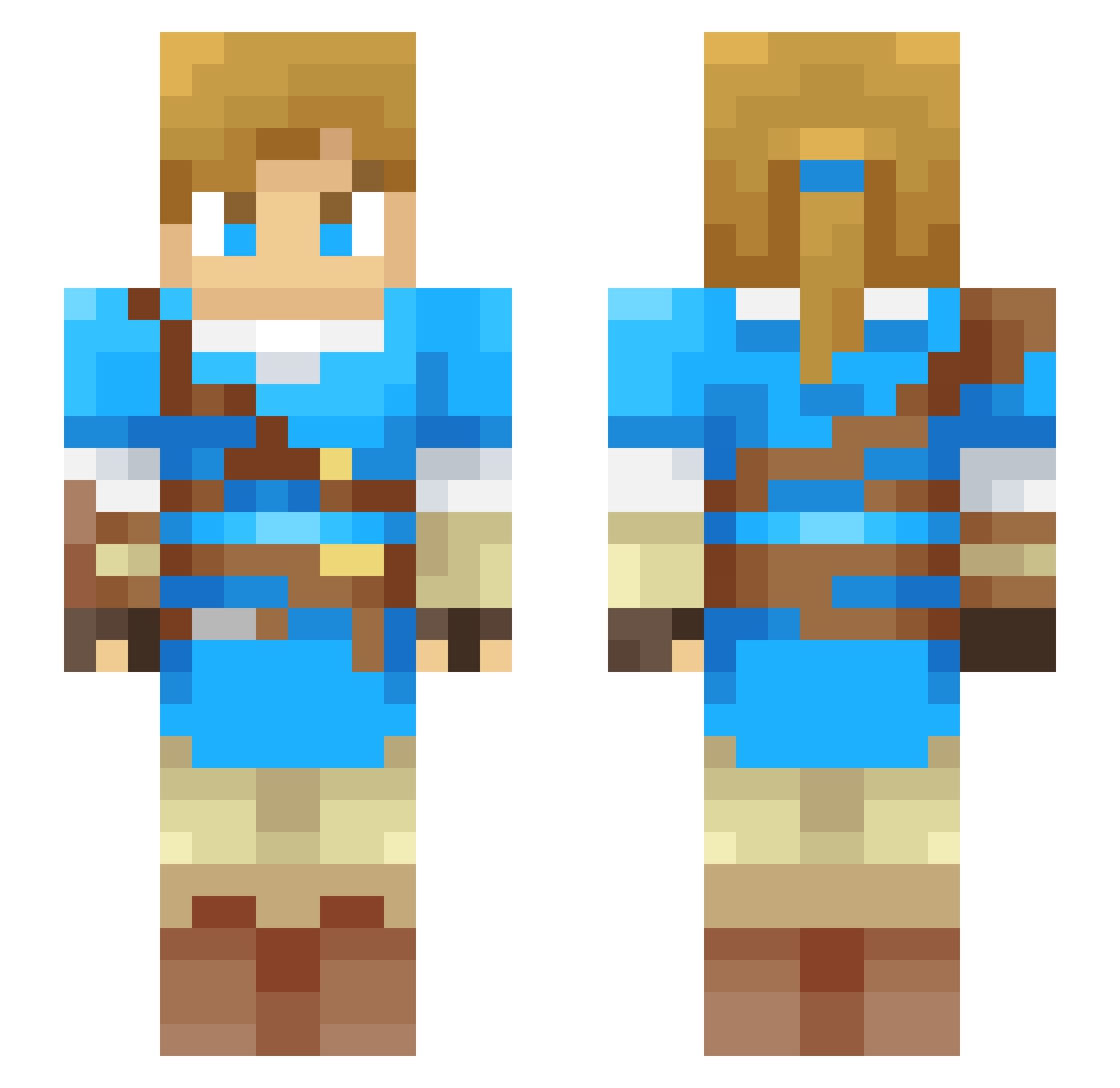 Teslamoon Minecraft skin, front and back view