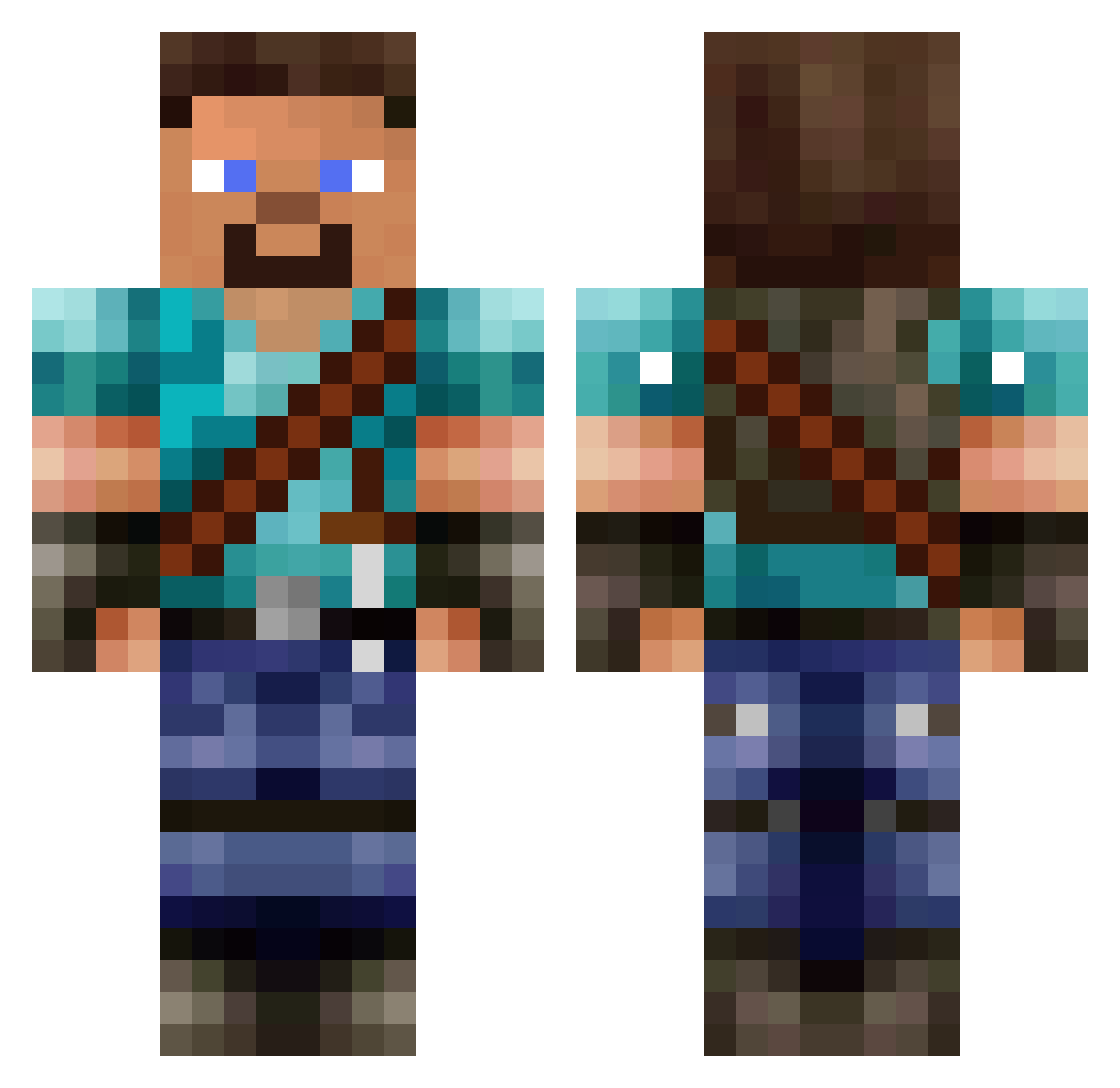 theNathanr Minecraft skin, front and back view