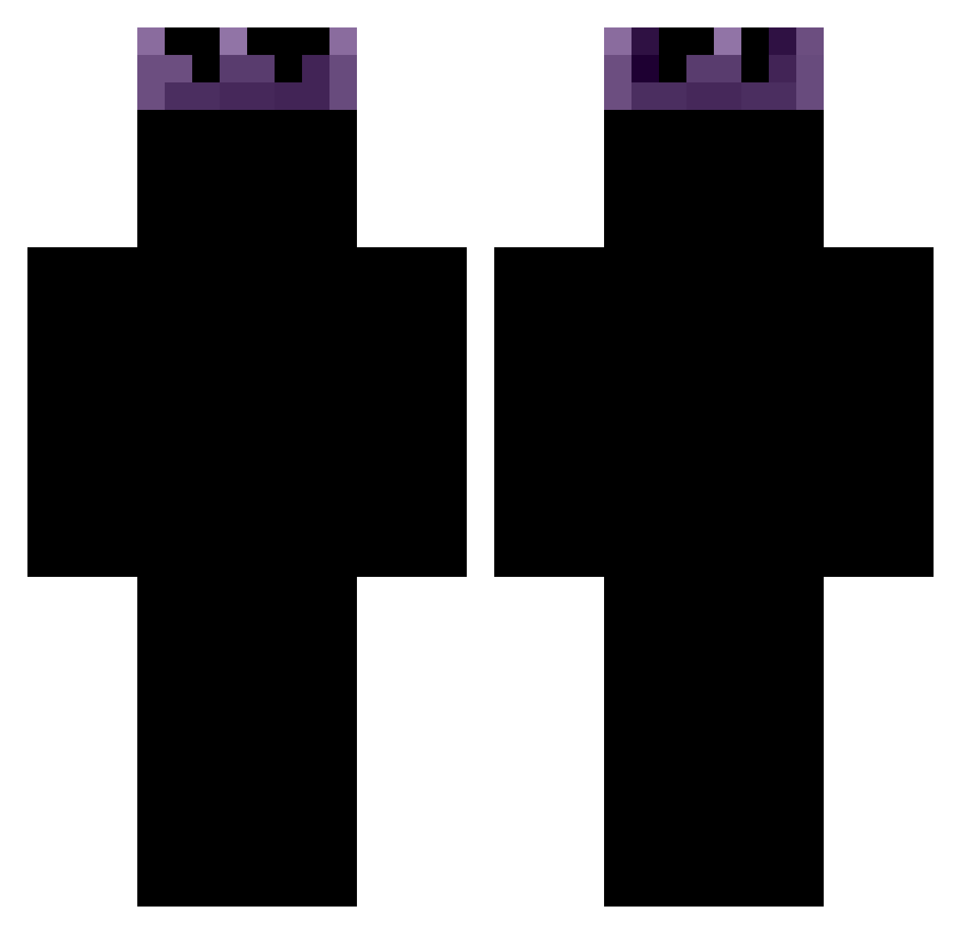 Shadenex Minecraft skin, front and back view