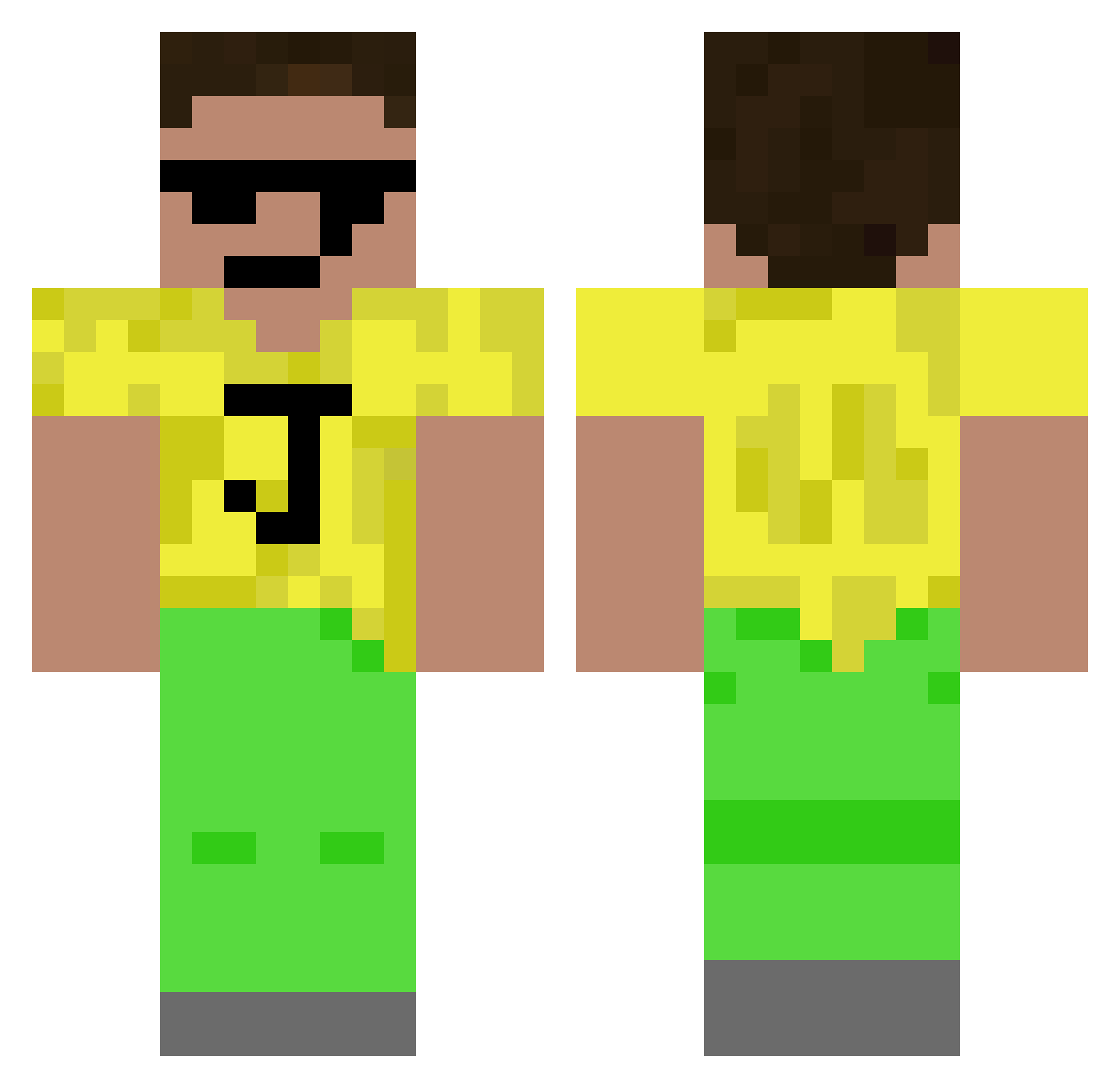 TitanShifter Minecraft skin, front and back view