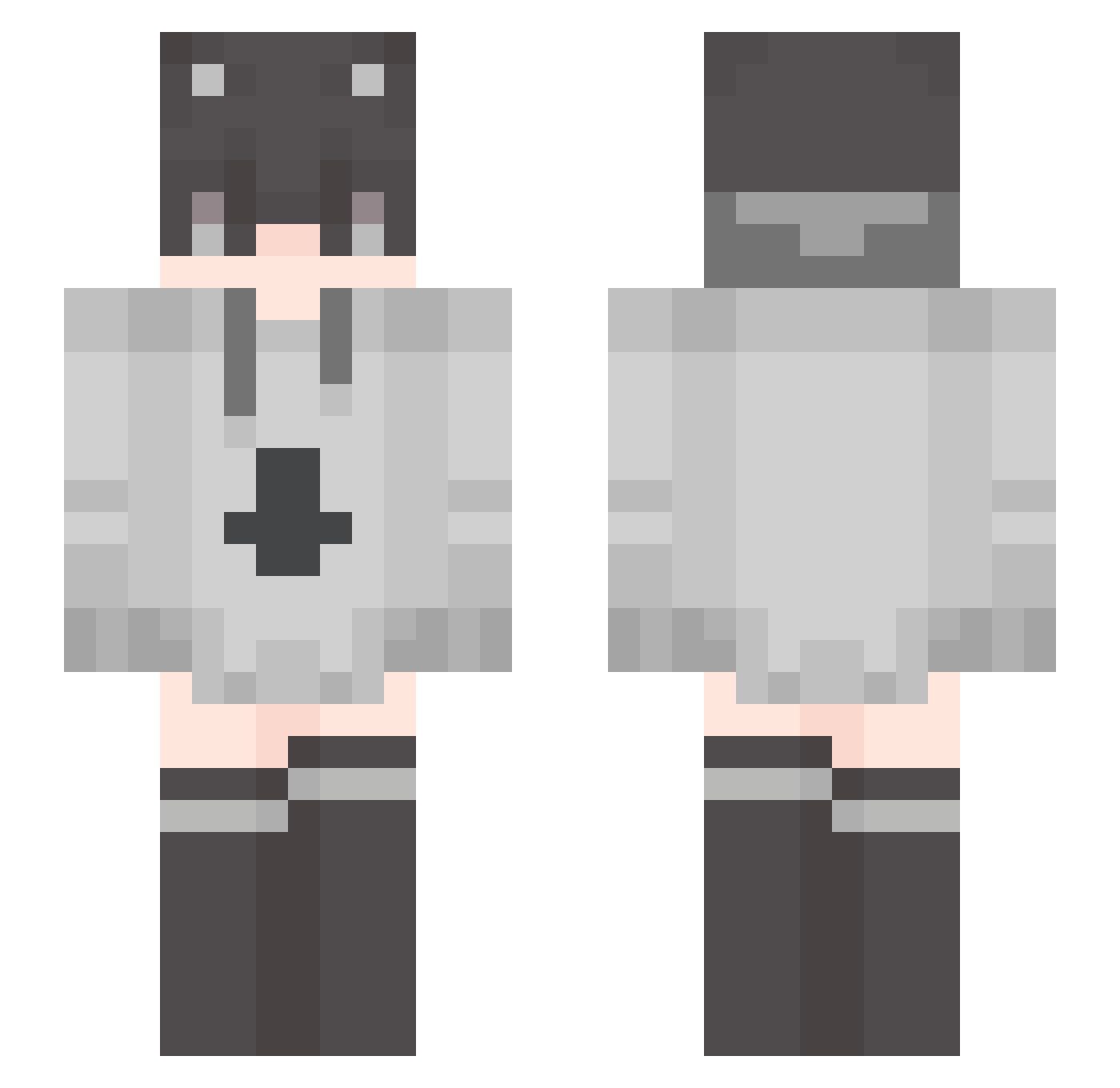 tumbul Minecraft skin, front and back view