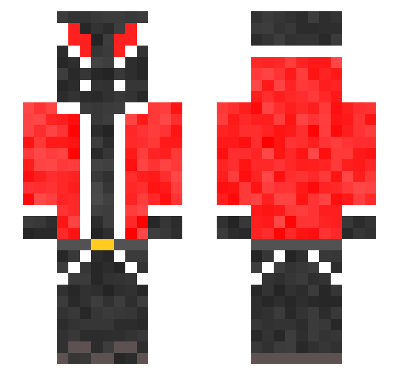 ITzSithiumx Minecraft skin, front and back view