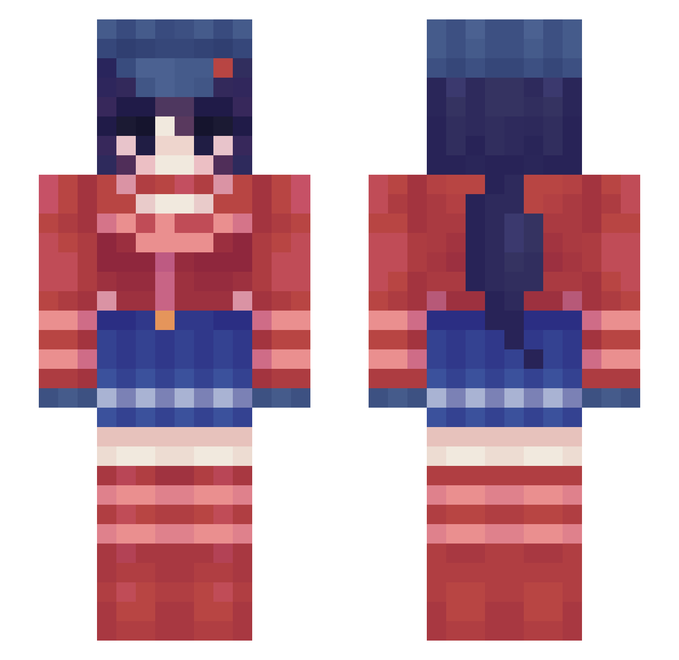 CellZeroL Minecraft skin, front and back view