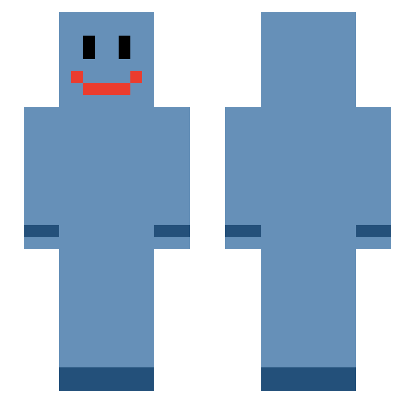 WeKnowTheAnswer Minecraft skin, front and back view