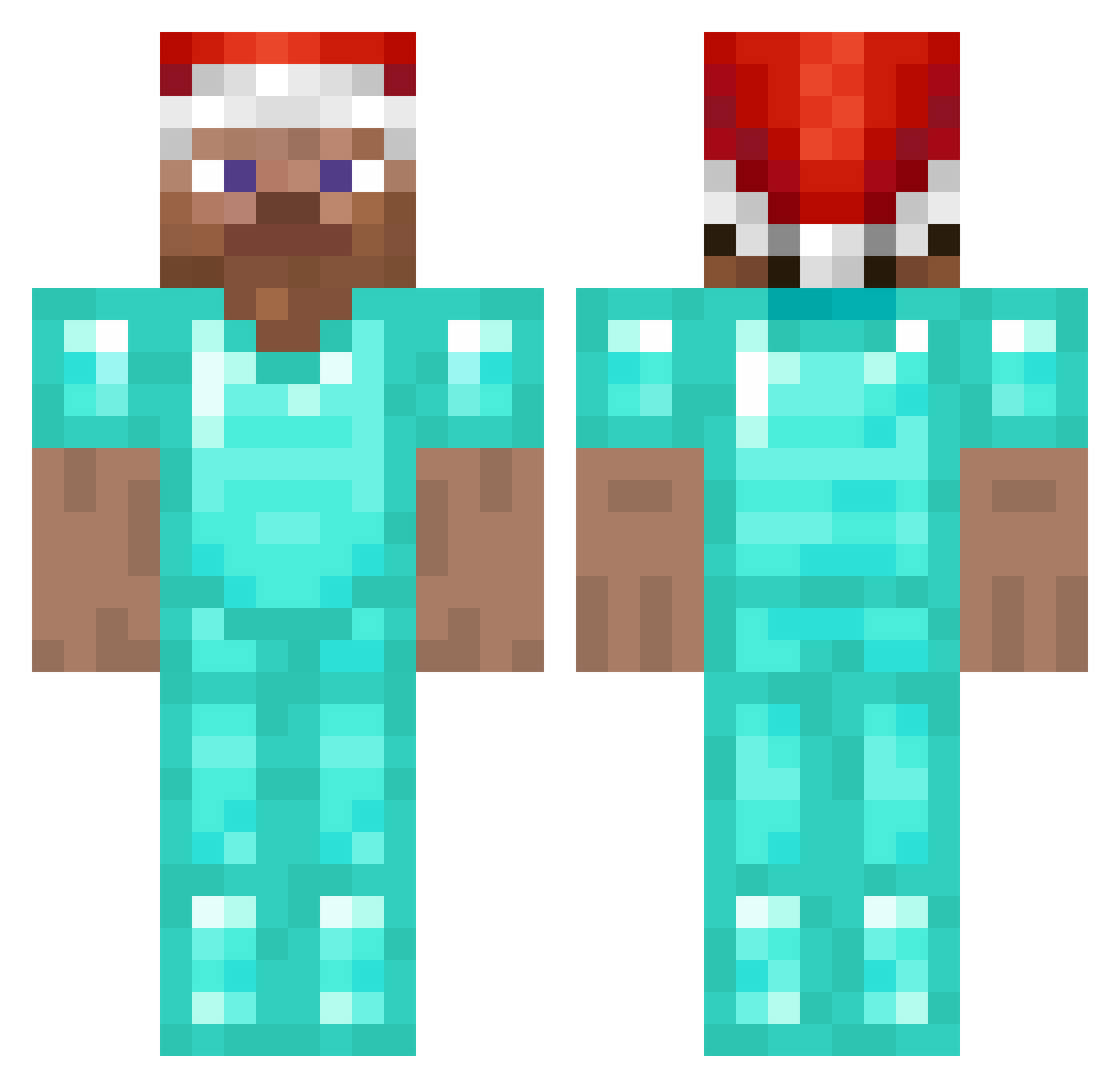 sodden Minecraft skin, front and back view