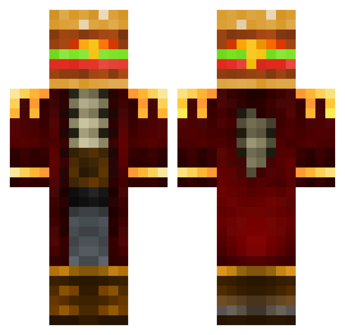 Hhhhh157 Minecraft skin, front and back view