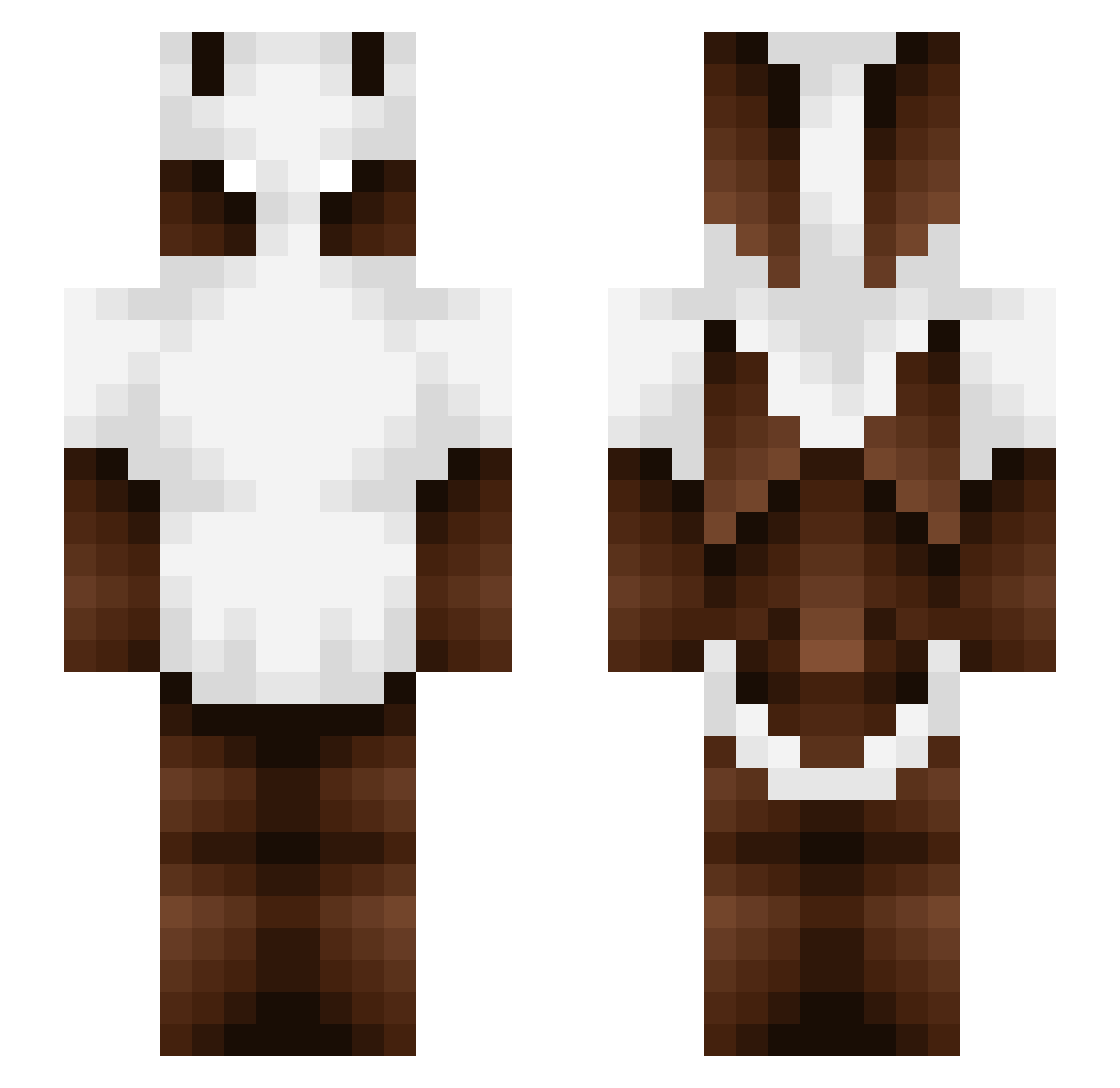 SilkyFluffi Minecraft skin, front and back view