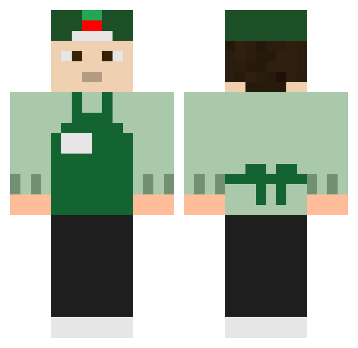 Gabbe_Bajen Minecraft skin, front and back view