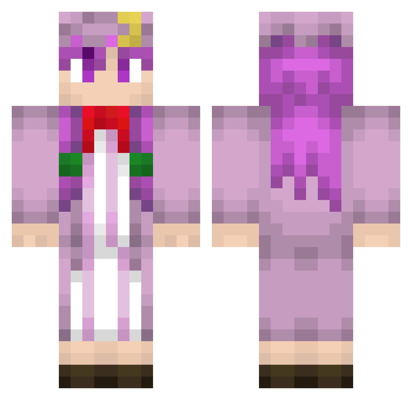 Diazonium Minecraft skin, front and back view