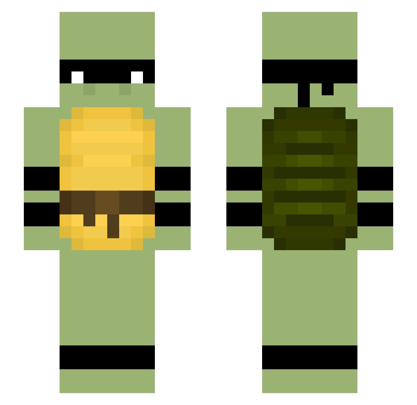 MCMOGGED Minecraft skin, front and back view