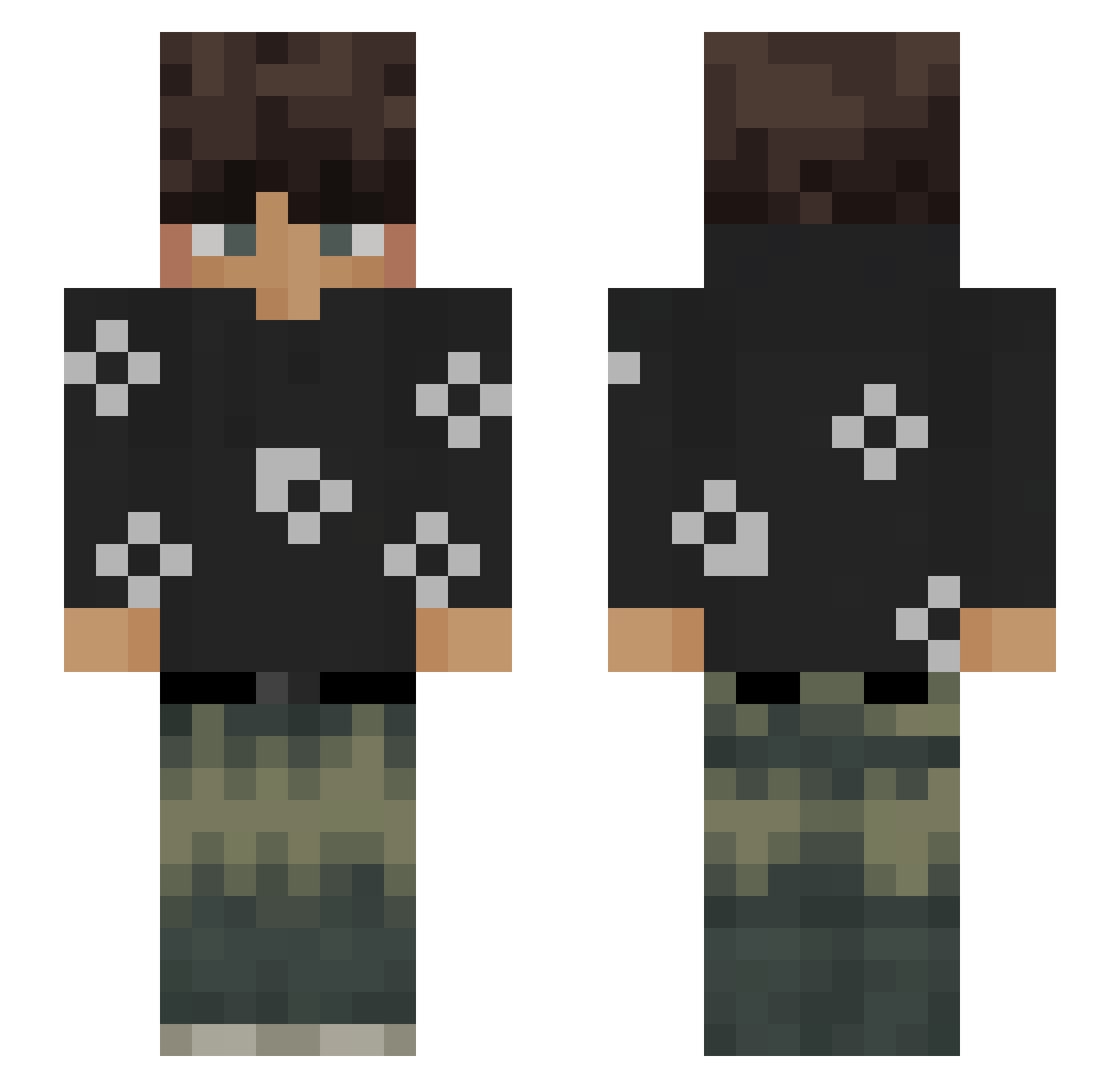 Tazent Minecraft skin, front and back view